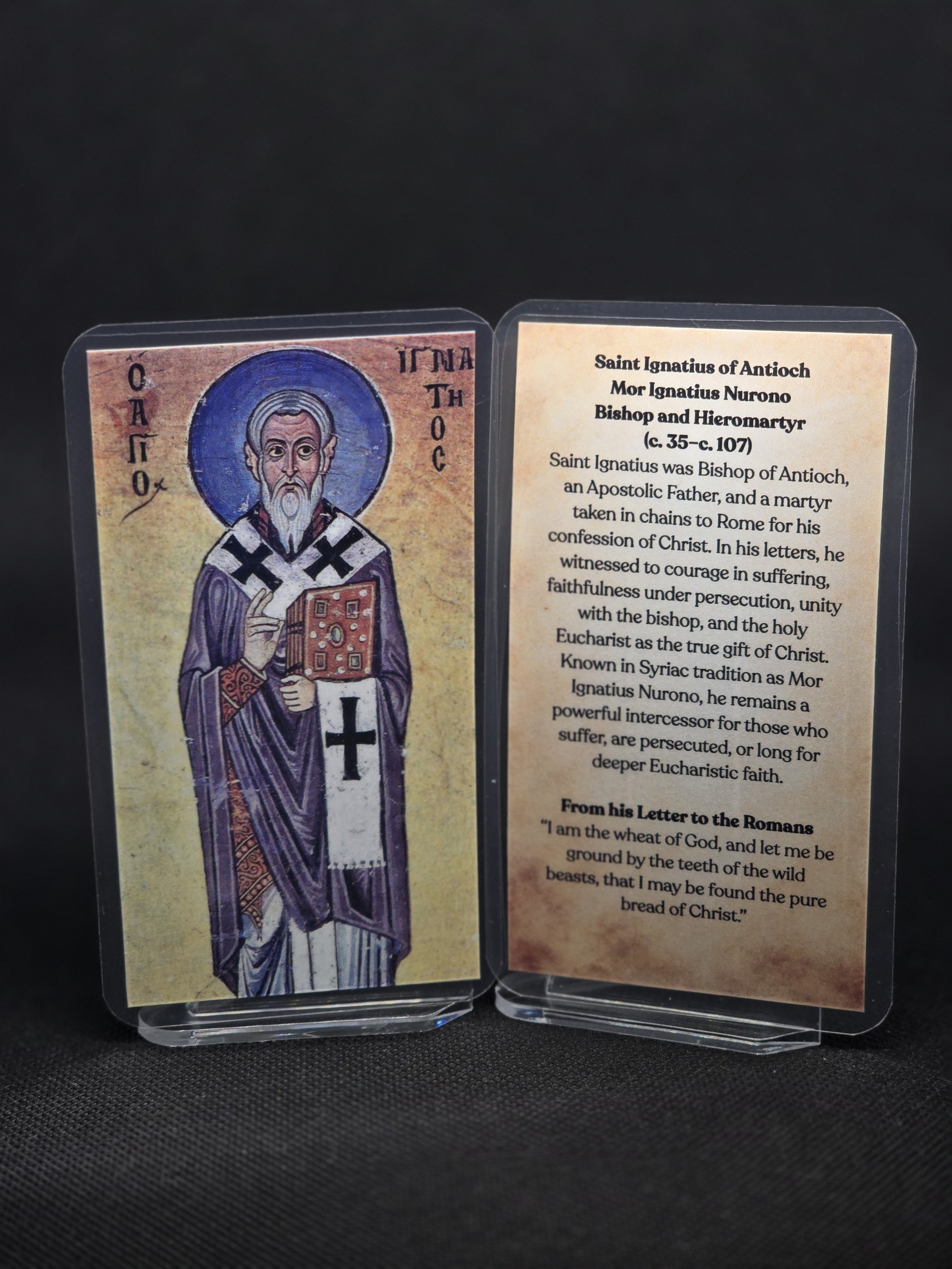 Ignatius of Antioch (Mor Ignatius Nurono) Prayer Card – Patron for Courage in Suffering, Strength During Persecution & Deep Eucharistic Faith