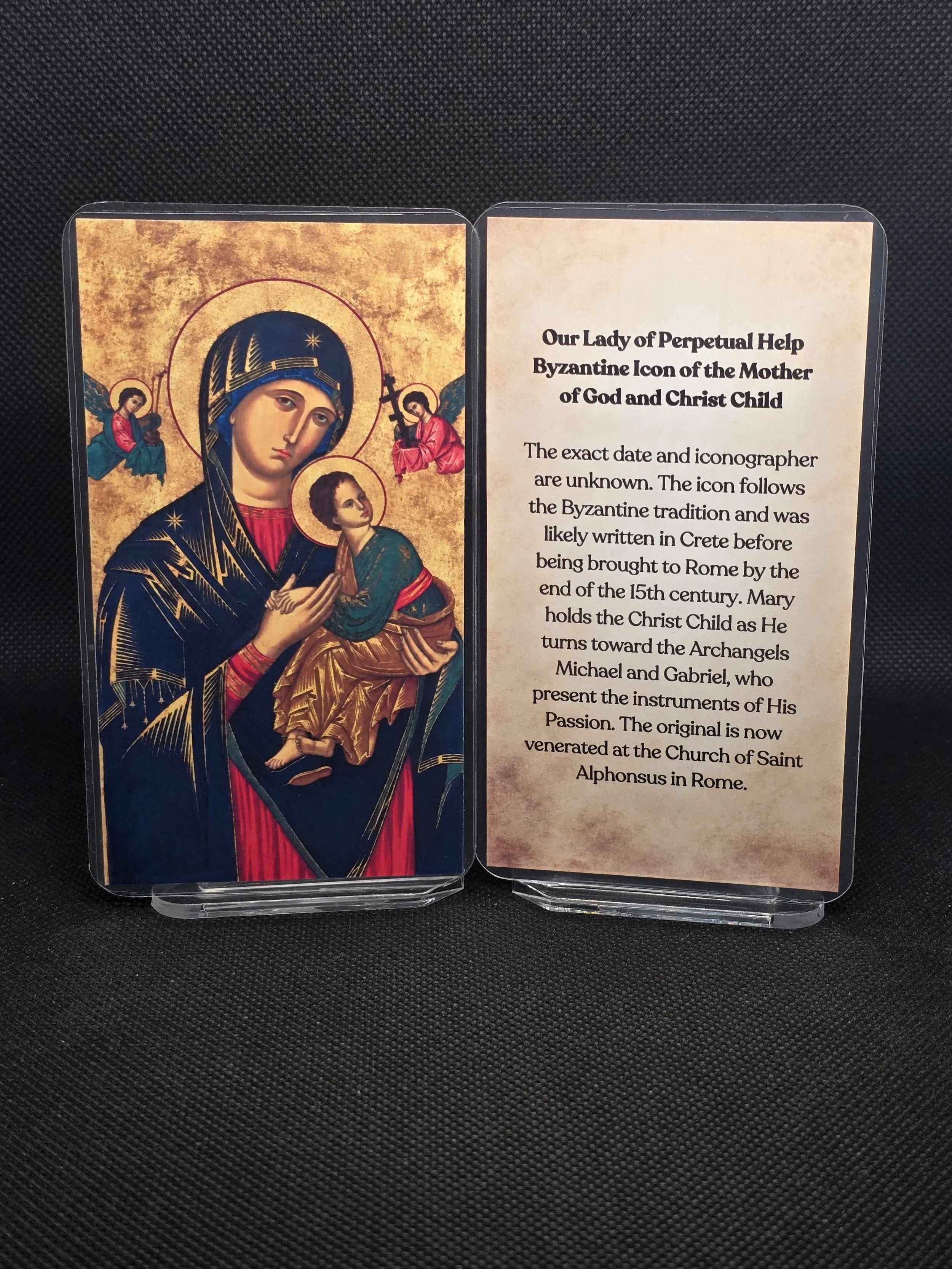 Our Lady of Perpetual Help Prayer Card – Byzantine Icon of Mary and the Christ Child