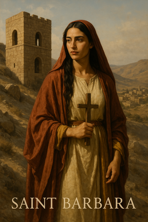Saint Barbara Prayer Card — Patroness of Courage and Protection