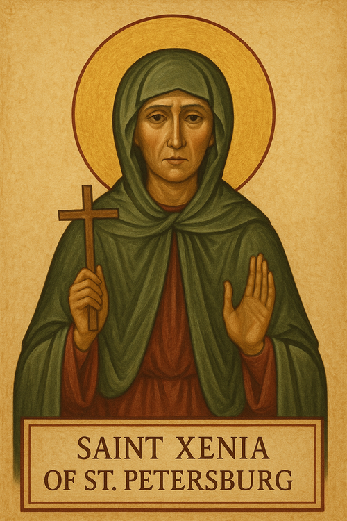 Saint Xenia of St. Petersburg Prayer Card
