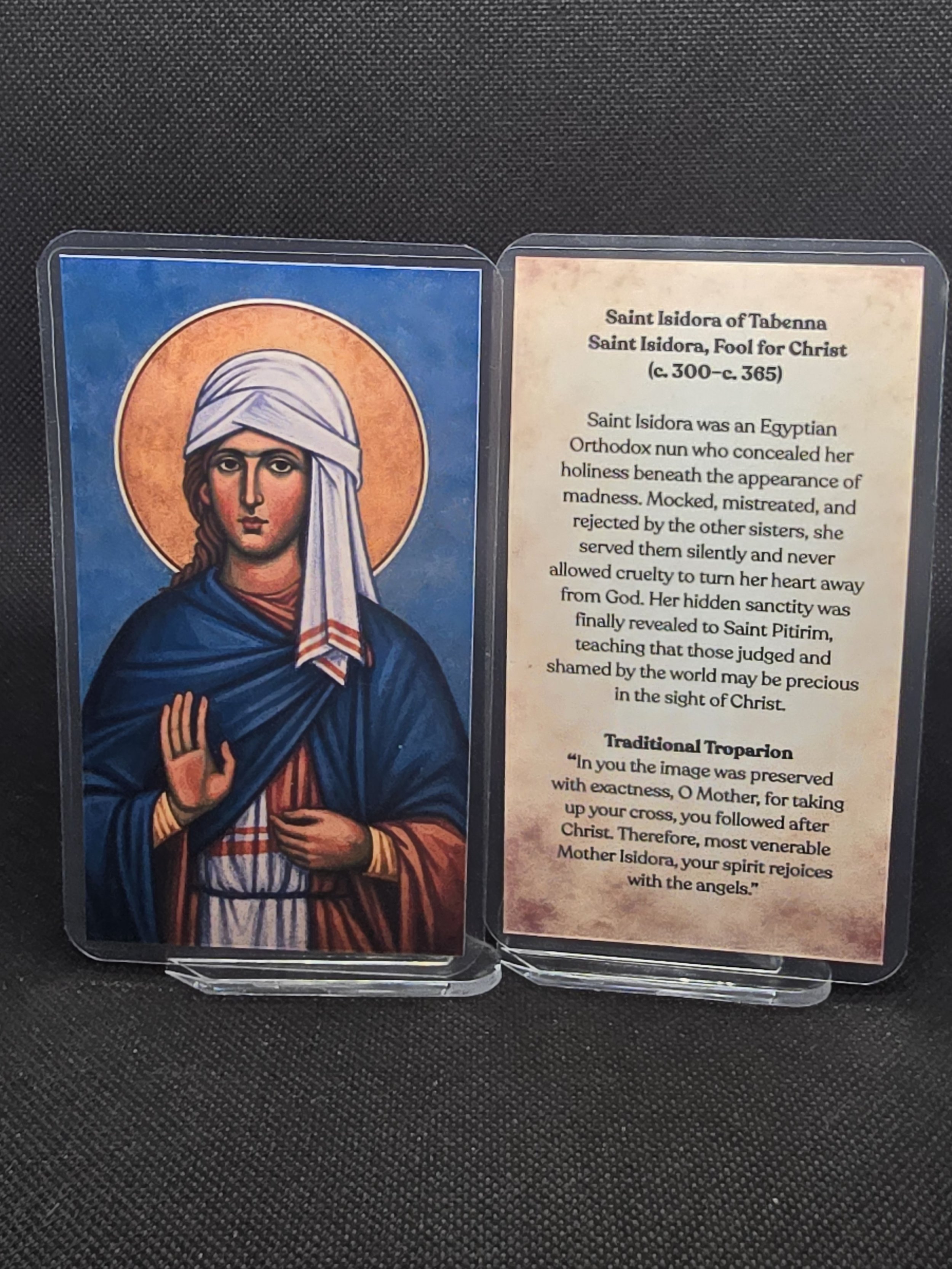 Saint Isidora of Tabenna Prayer Card – Patron for Mental Health Stigma, Crushing Shame & Radical Humility