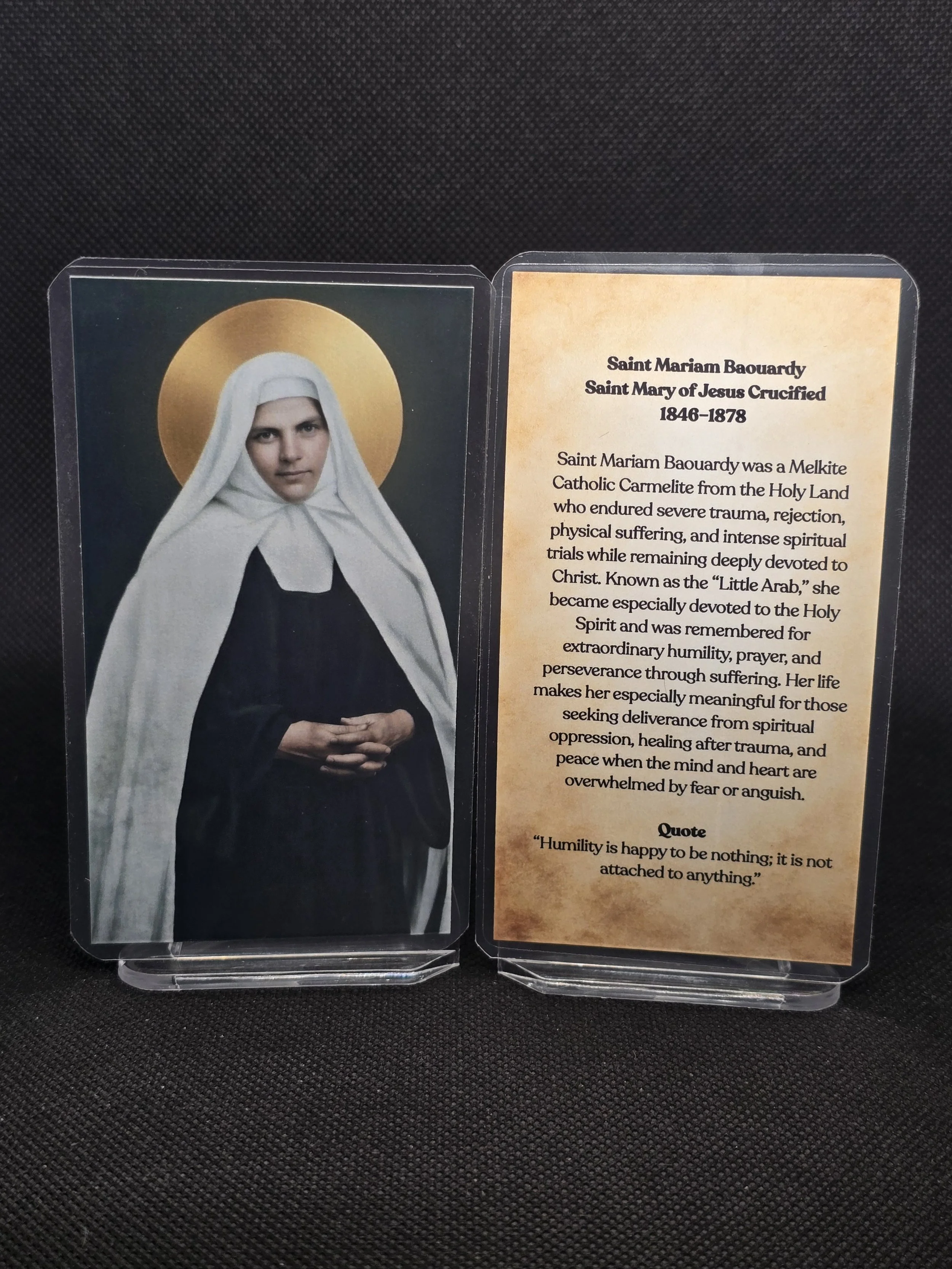 Mariam Baouardy Prayer Card – Patron for Deliverance from Spiritual Oppression, Healing from Trauma & Inner Peace During Mental Anguish