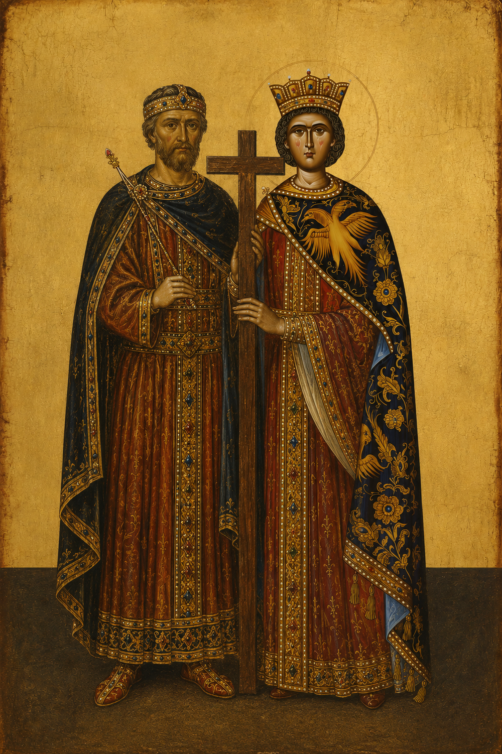 Saints Helena and Constantius Chlorus Prayer Card