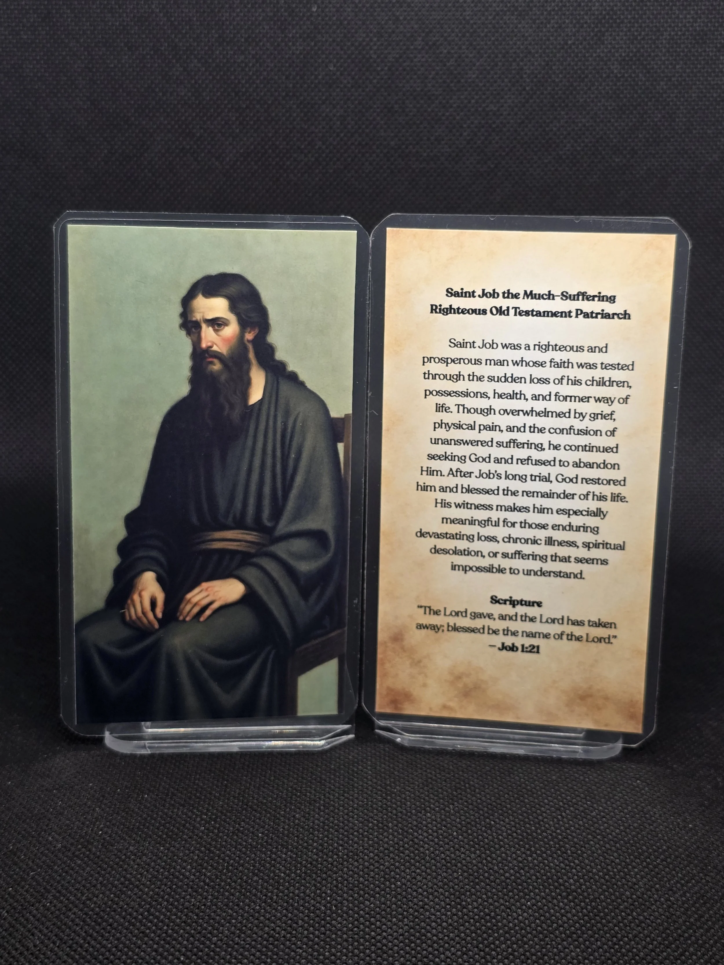 Saint Job the Much-Suffering Prayer Card – Patron for Endurance in Suffering, Persecution for Faith & Strength During Long Trials