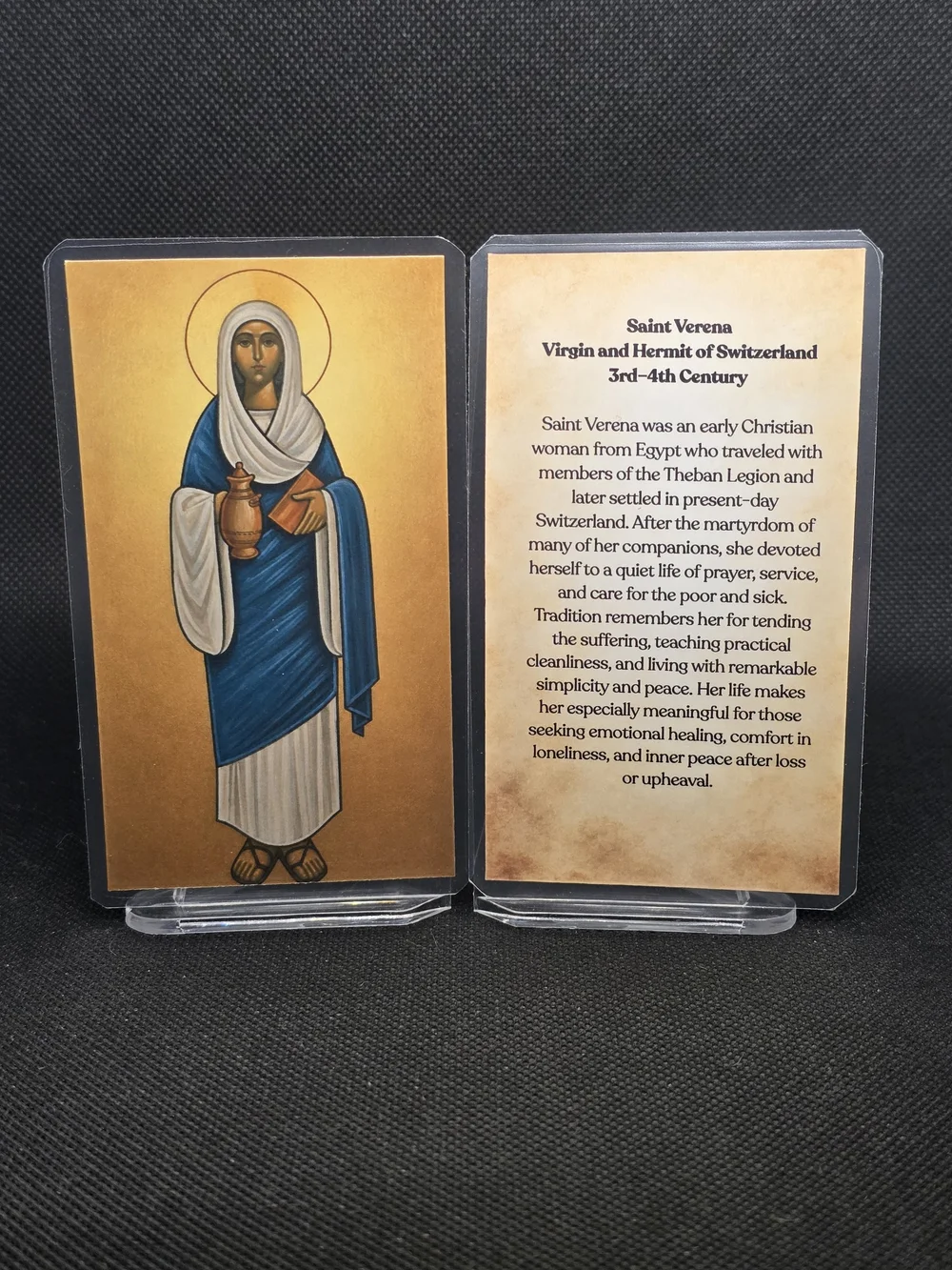 Saint Verena Prayer Card