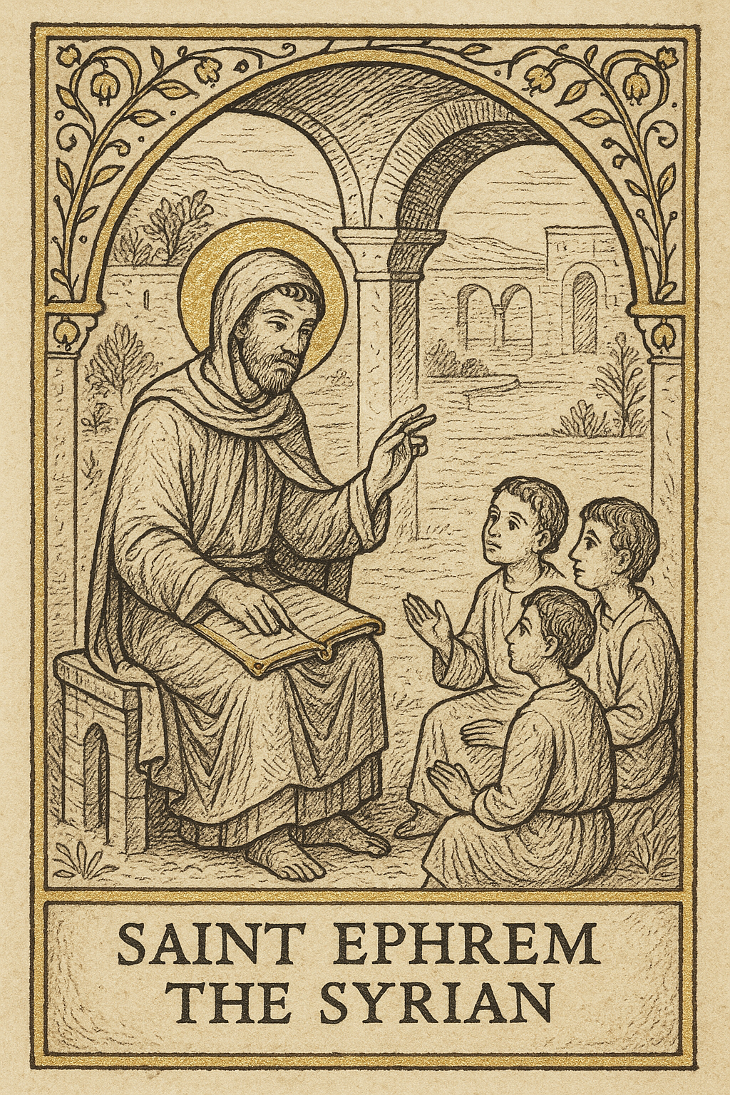 Saint Ephrem the Syrian Prayer Card