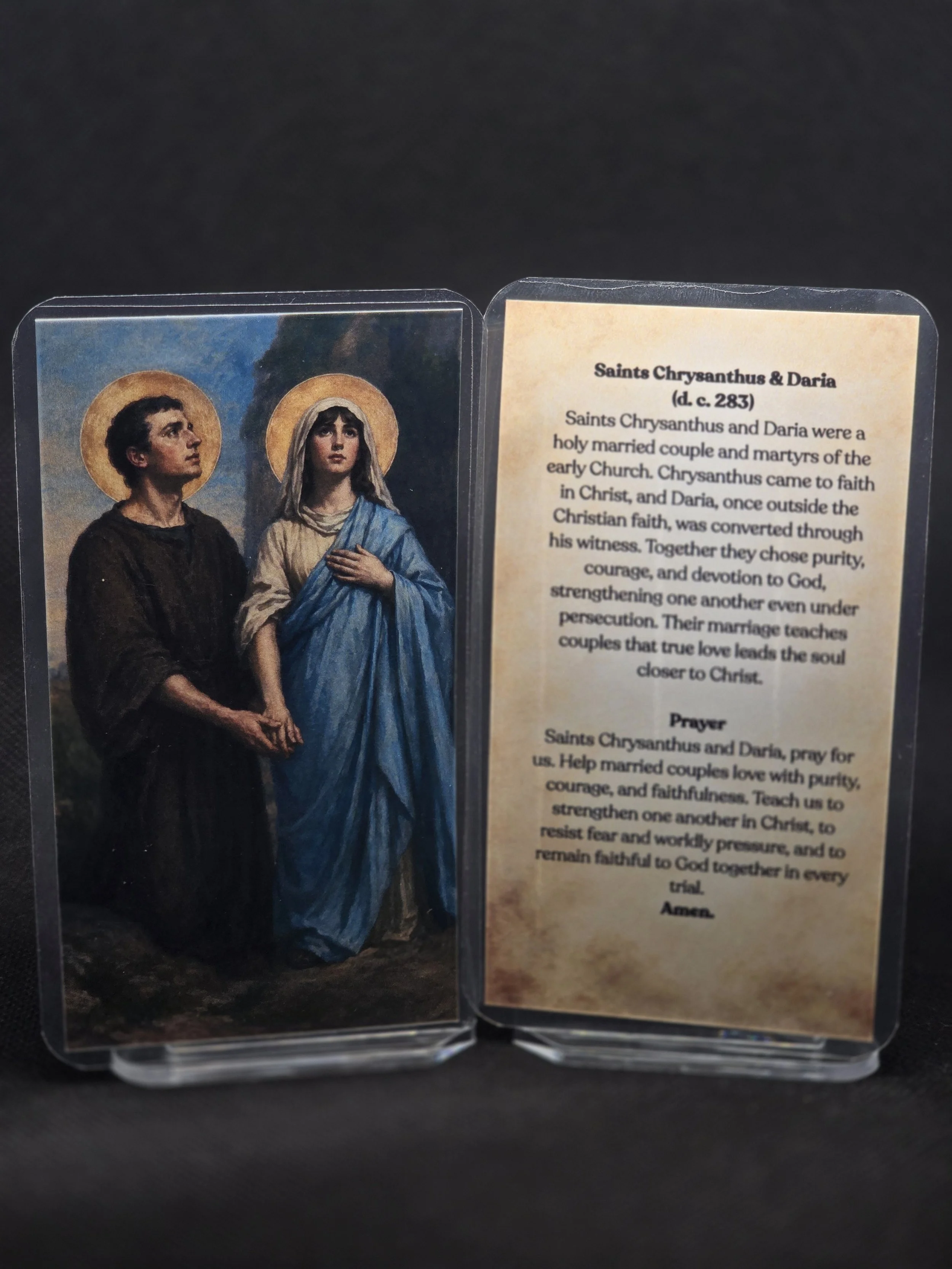 Saint Chrysanthus & Saint Daria - Prayer Card