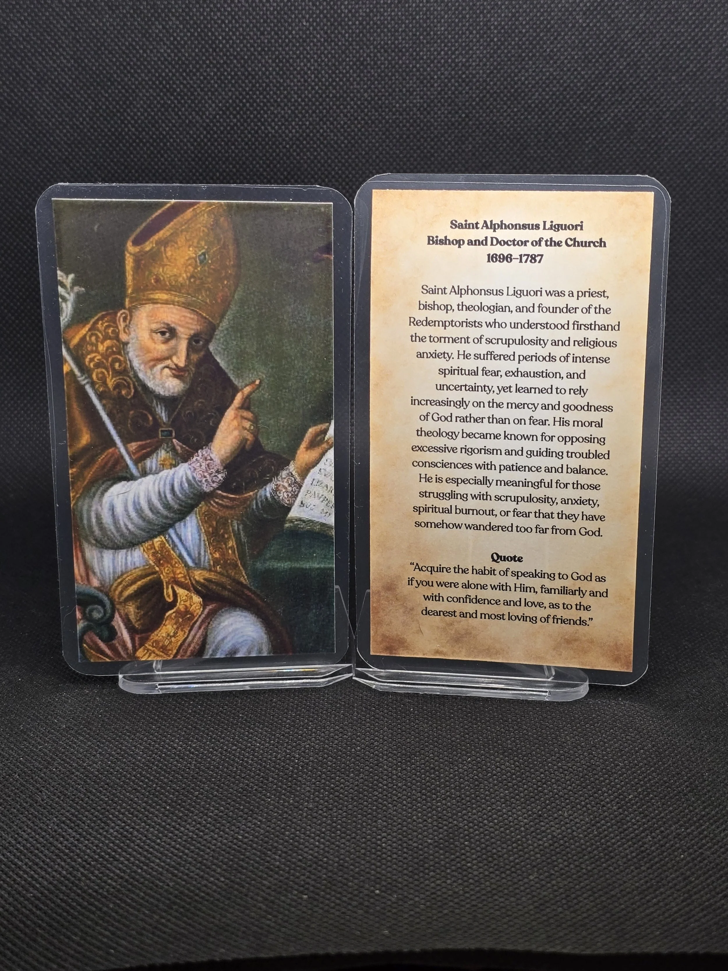 Saint Alphonsus Liguori Prayer Card – Patron for Scrupulosity Relief, Anxiety Healing & Returning to God After Spiritual Burnout