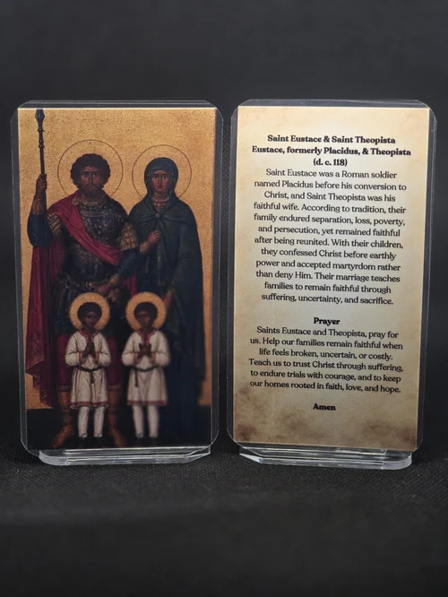 Saints Eustace and Theopista Prayer Card