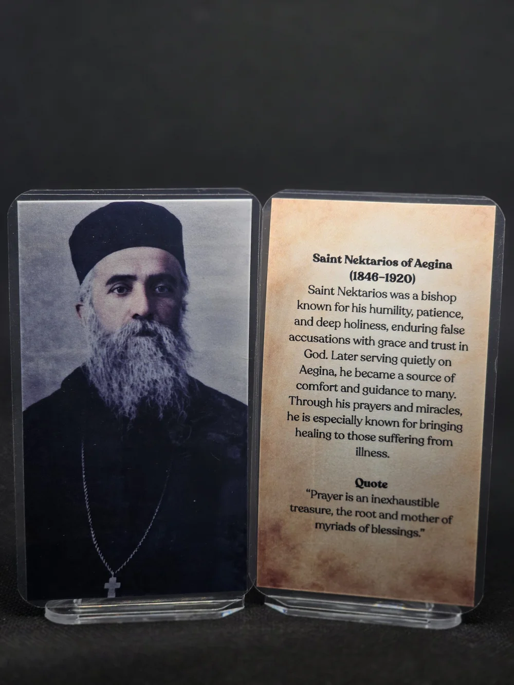 Saint Nektarios of Aegina Prayer Card