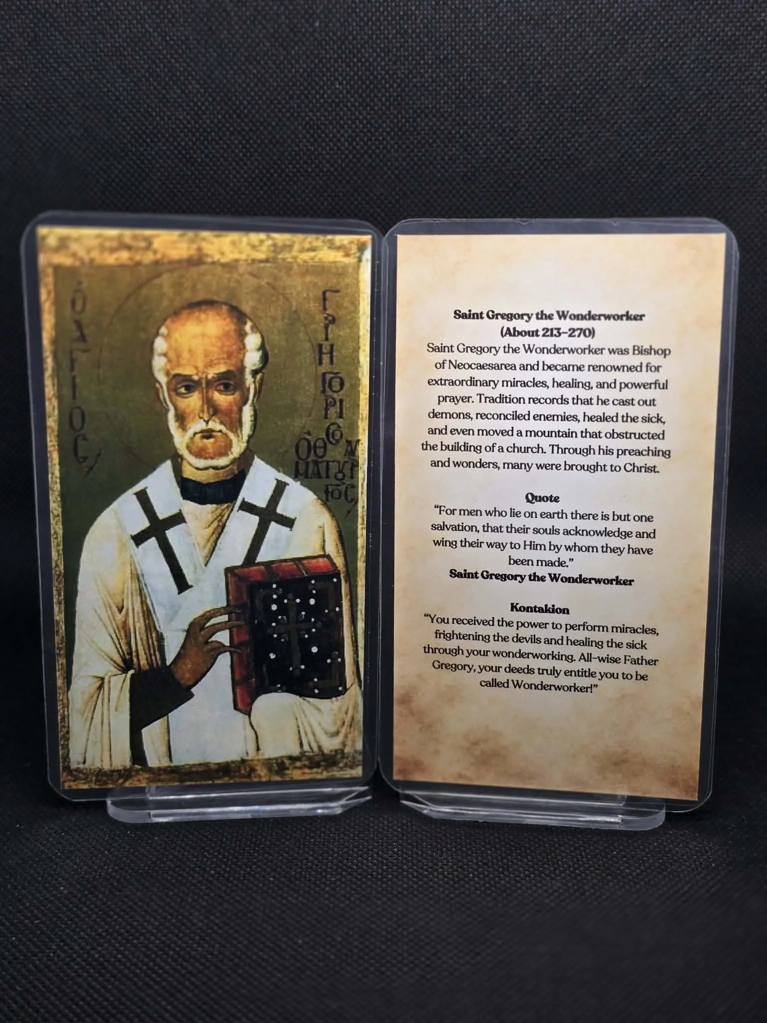 Saint Gregory the Wonderworker Prayer Card | For Miracles, Healing & Impossible Situations