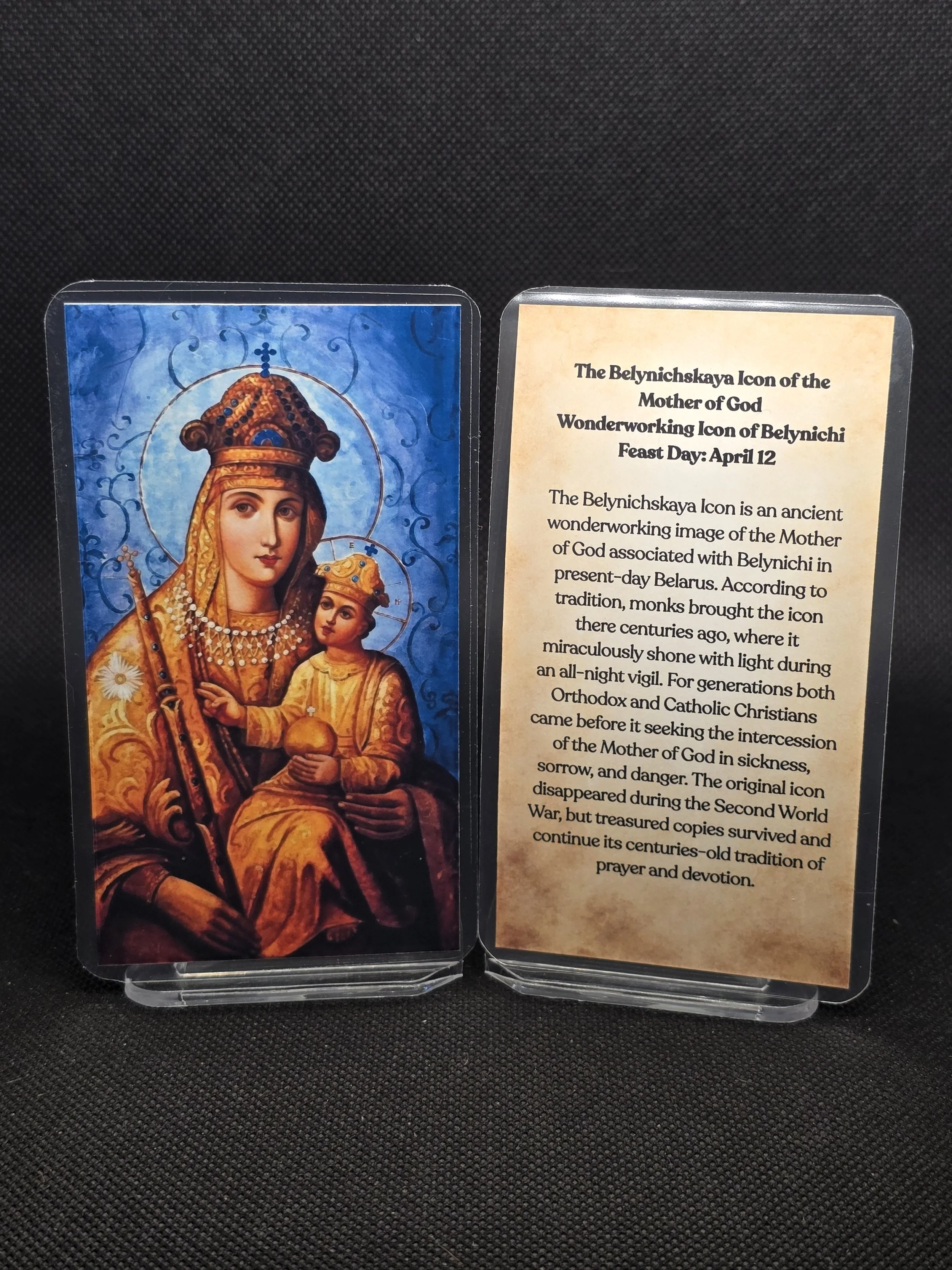 The Belynichskaya Icon of the Mother of God Prayer Card – Patron for Healing, Comfort in Sorrow & Protection in Danger