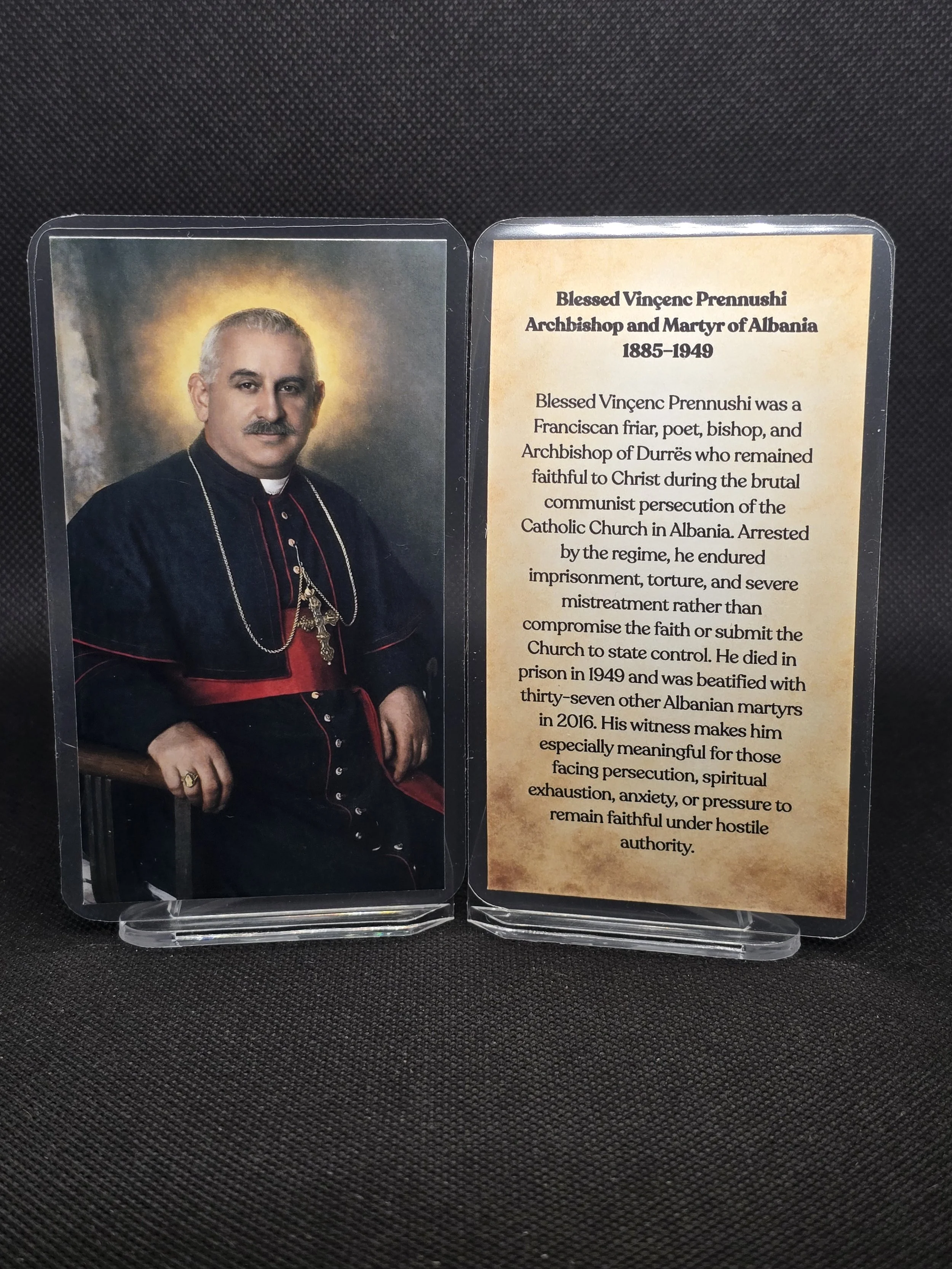 Blessed Vinçenc Prennush Prayer Card – Patron for Courage Under Persecution, Spiritual Burnout & Anxiety Relief