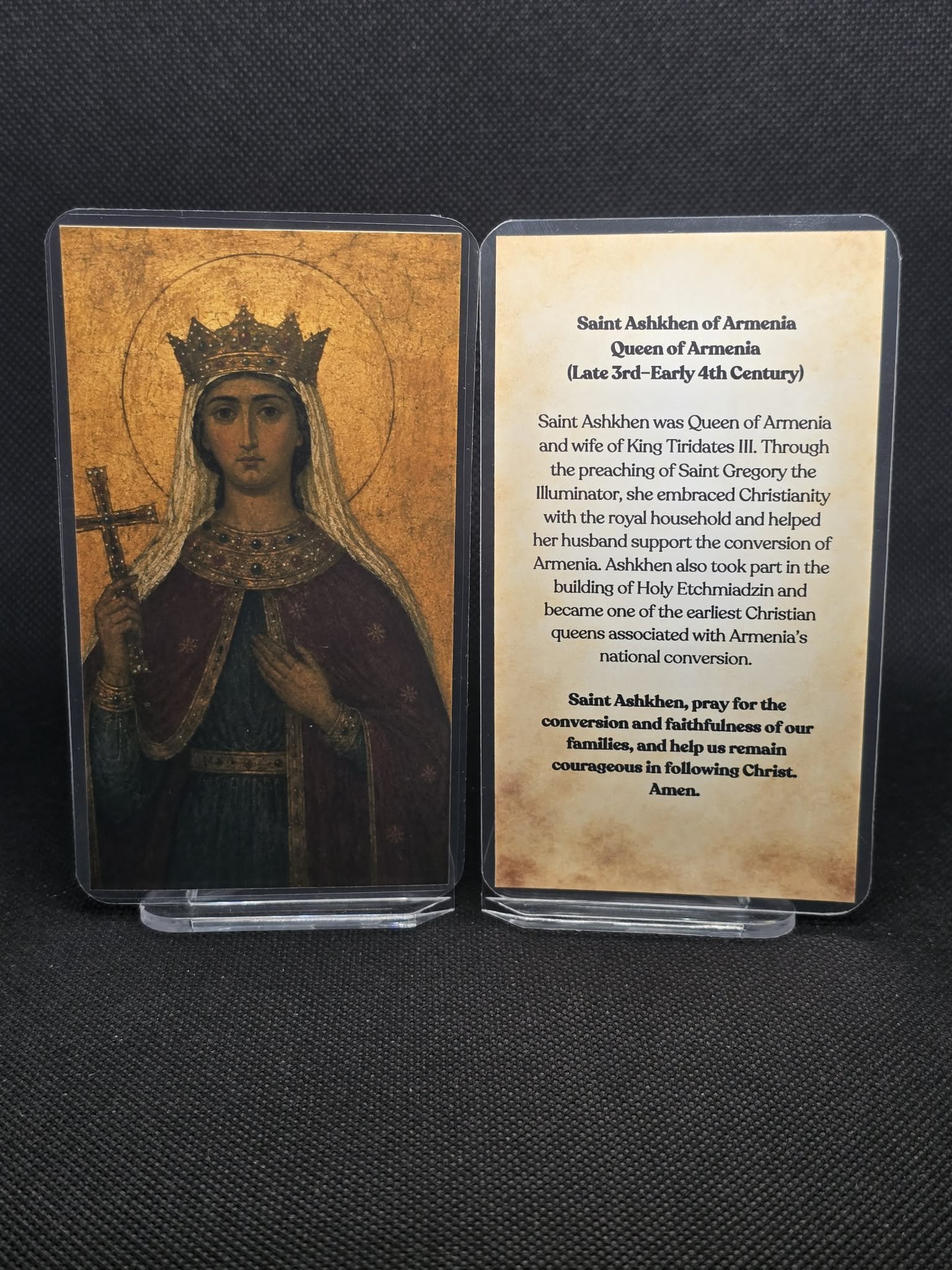 Saint Ashkhen Prayer Card – Patron for Family Conversion, Courage in Marriage & Faith During National Crisis