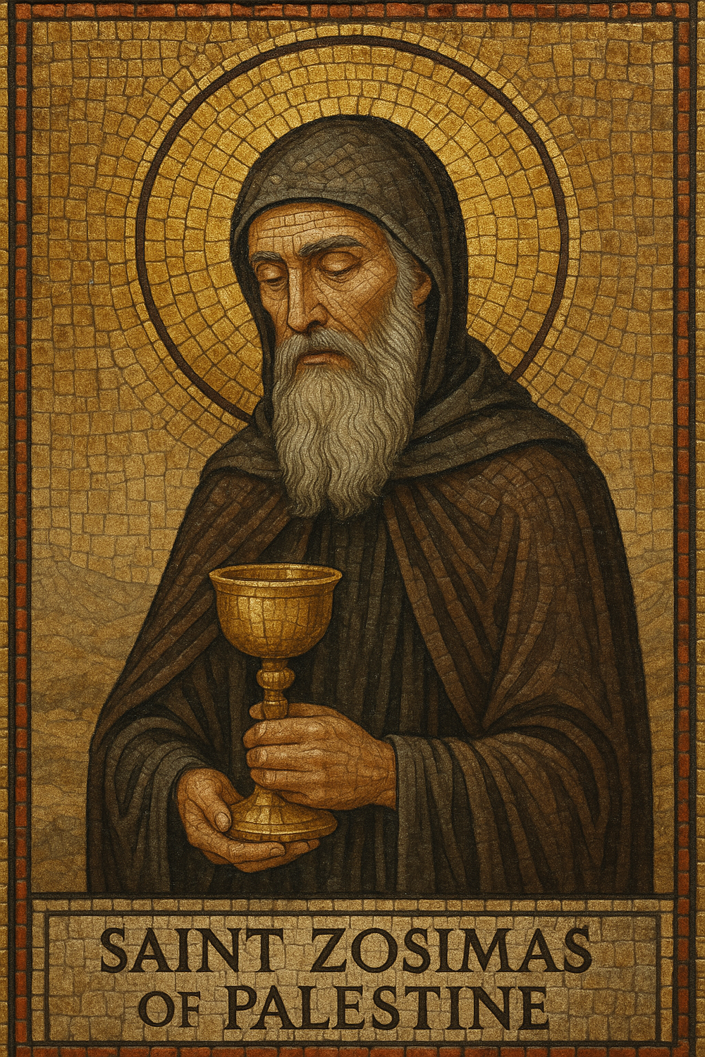 Saint Zosimas of Palestine Prayer Card