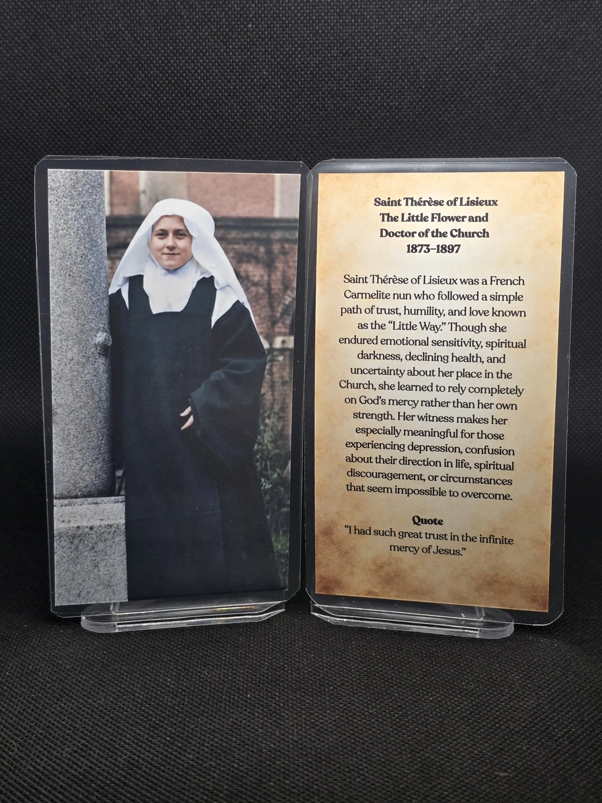 Saint Thérèse of Lisieux Prayer Card – Patron for Depression, Direction in Life & Impossible Situations