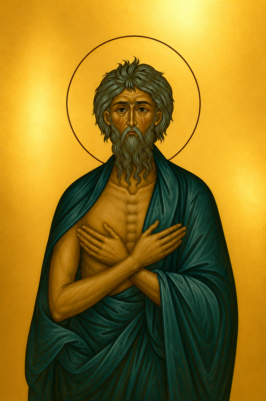 Saint Andrew the Fool-for-Christ of Constantinople Prayer Card – Patron for Mental Distress, Social Rejection & Courage to Live Faithfully in a Broken World