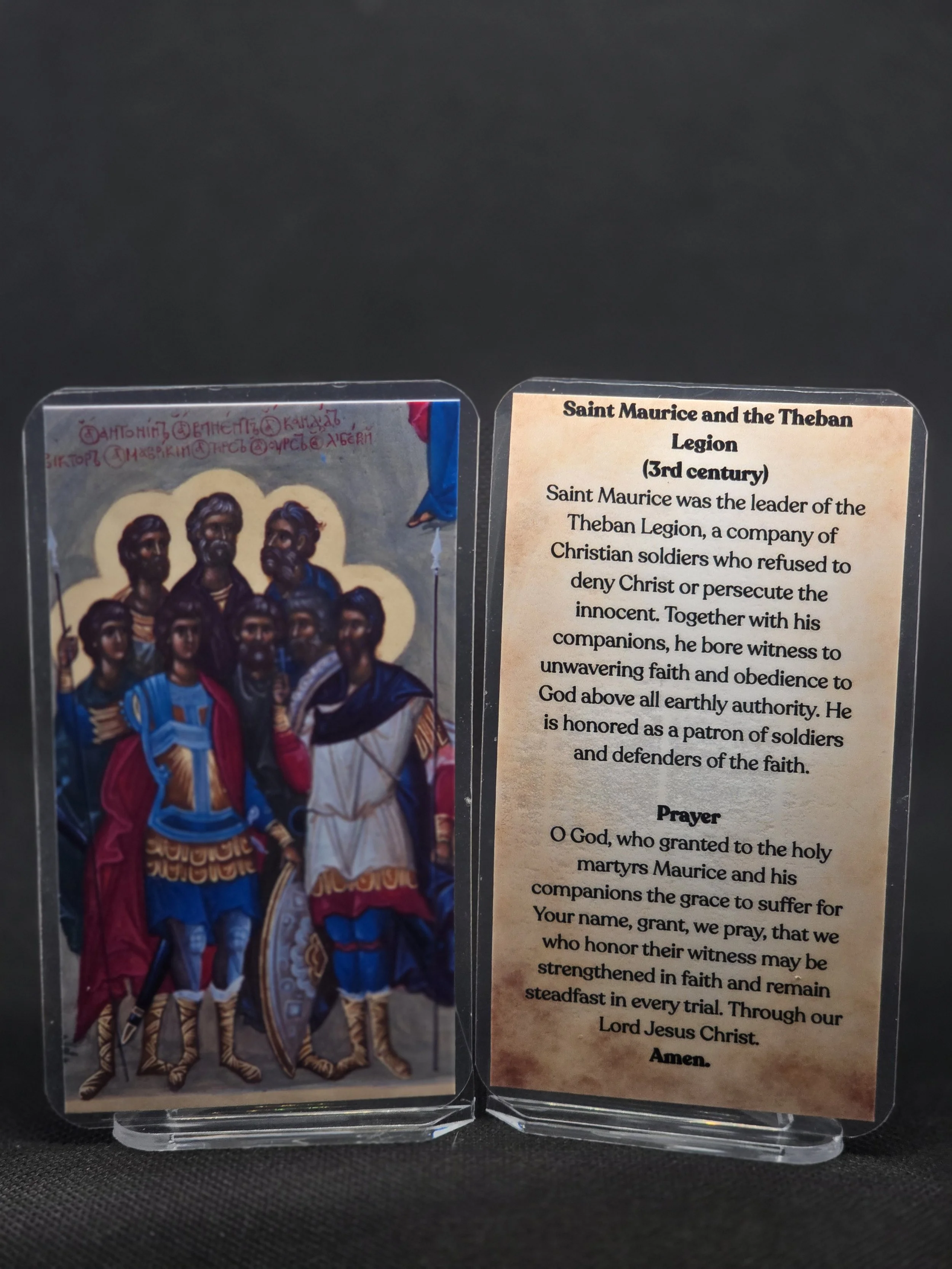 Saint Maurice and the Theban Legion Prayer Card – Patron for Spiritual Protection, Courage Under Persecution & Strength Through Moral Conflict