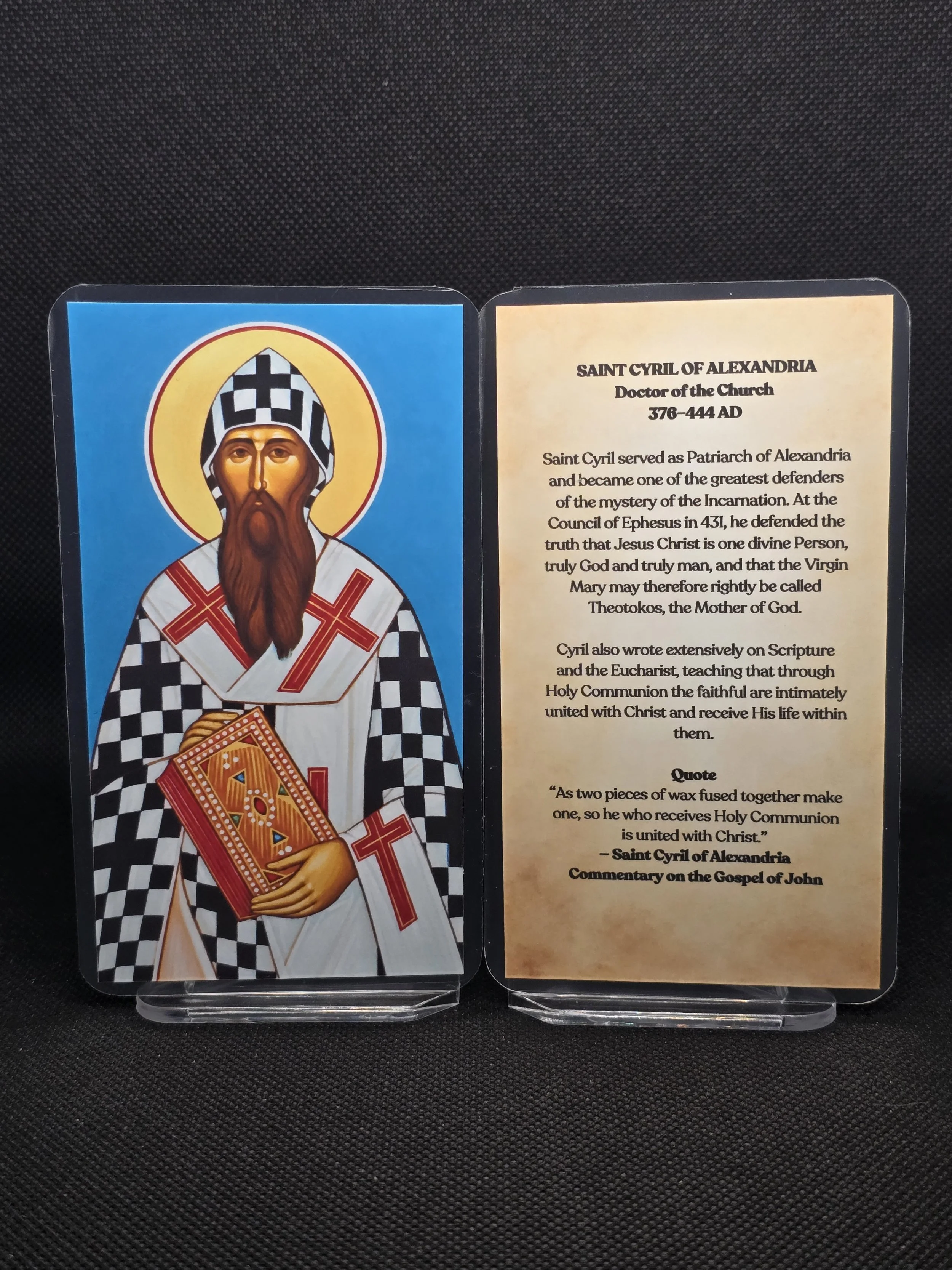 Saint Cyril of Alexandria Prayer Card – Patron for Spiritual Protection, Inner Strength & Perseverance in Truth