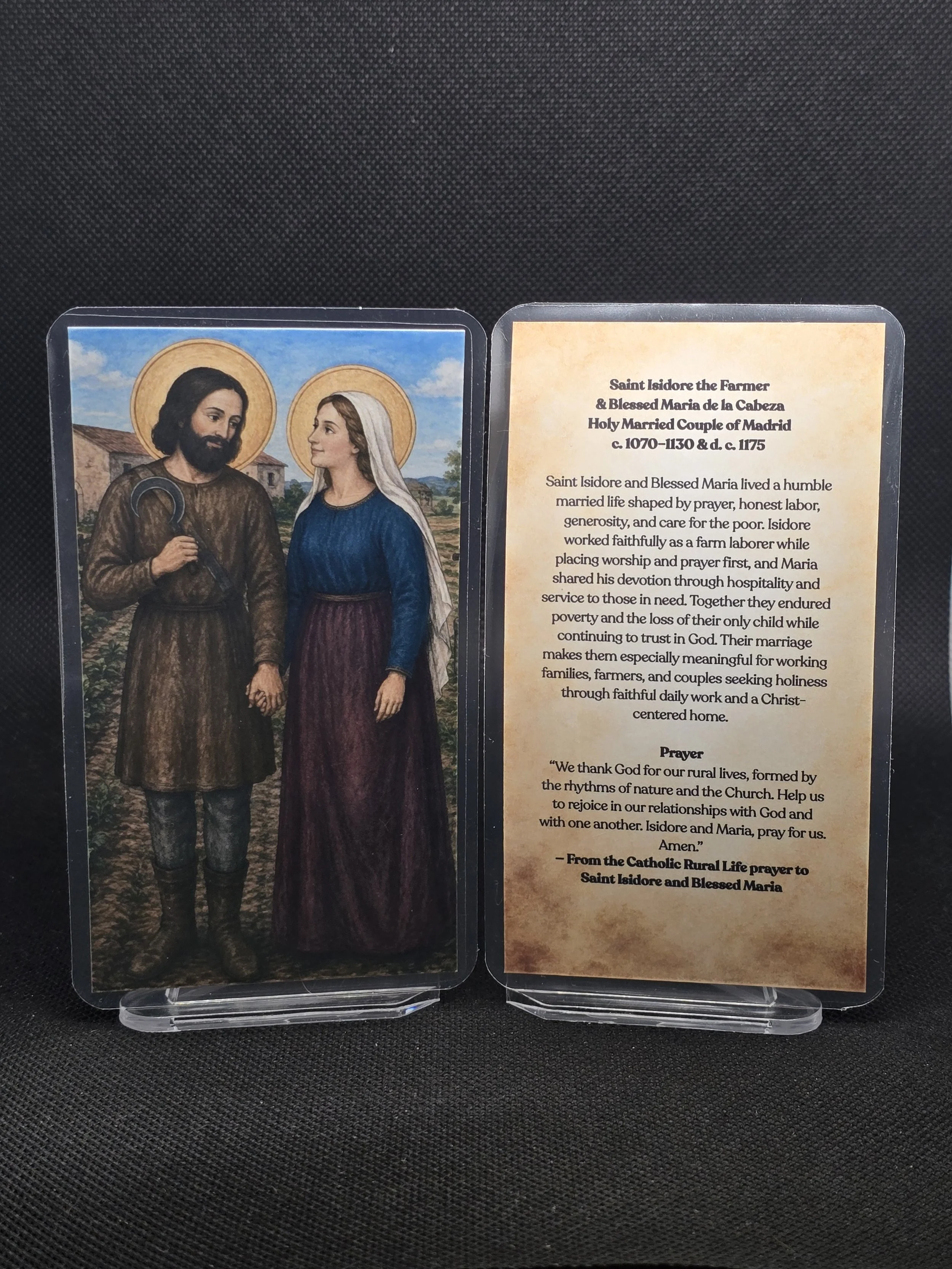 Saint Isidore the Farmer & Blessed Maria de la Cabeza - Prayer Card