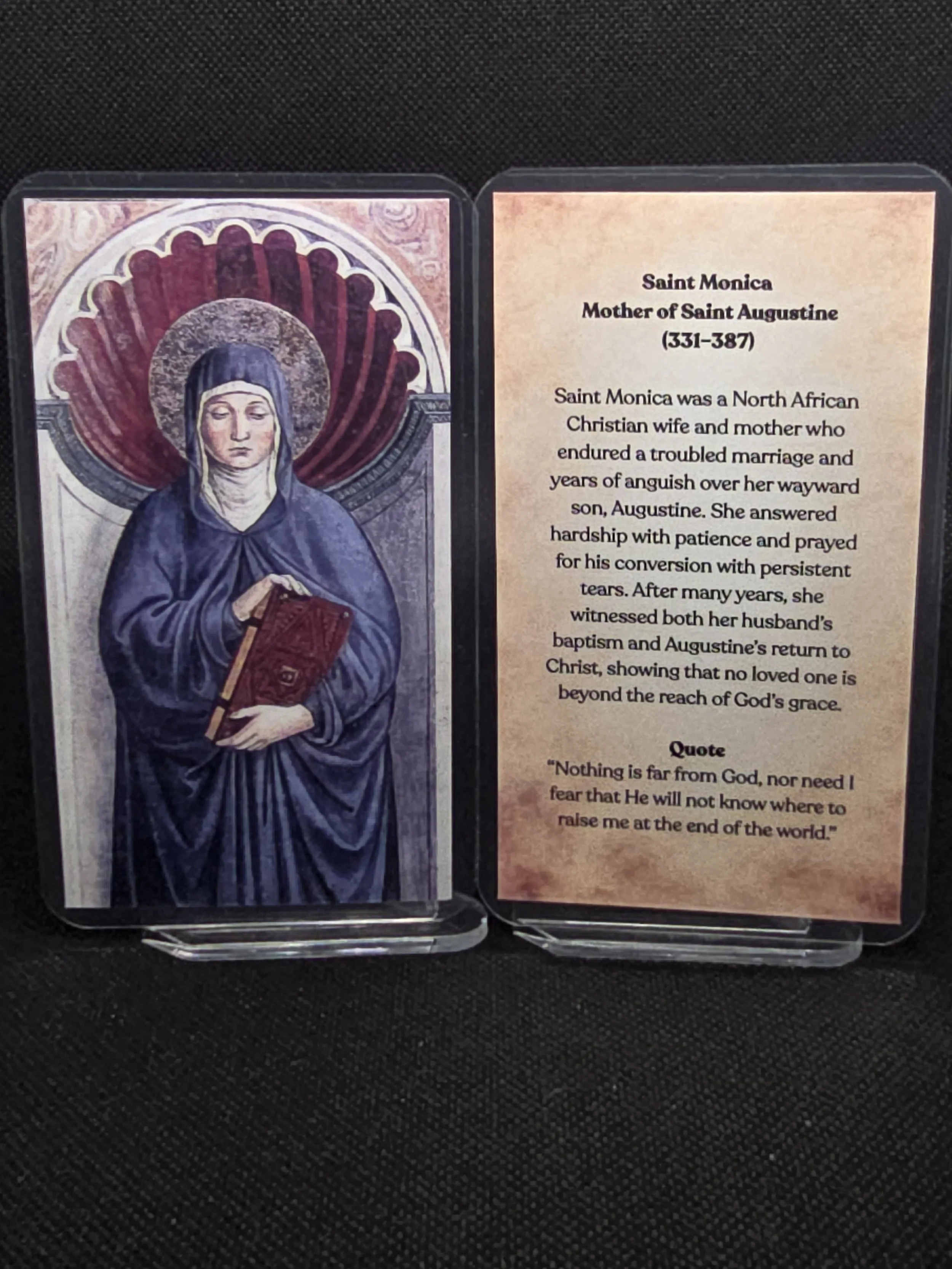 Saint Monica Prayer Card – Patron for Wayward Children, Marriage Under Pressure & Tearful Intercession