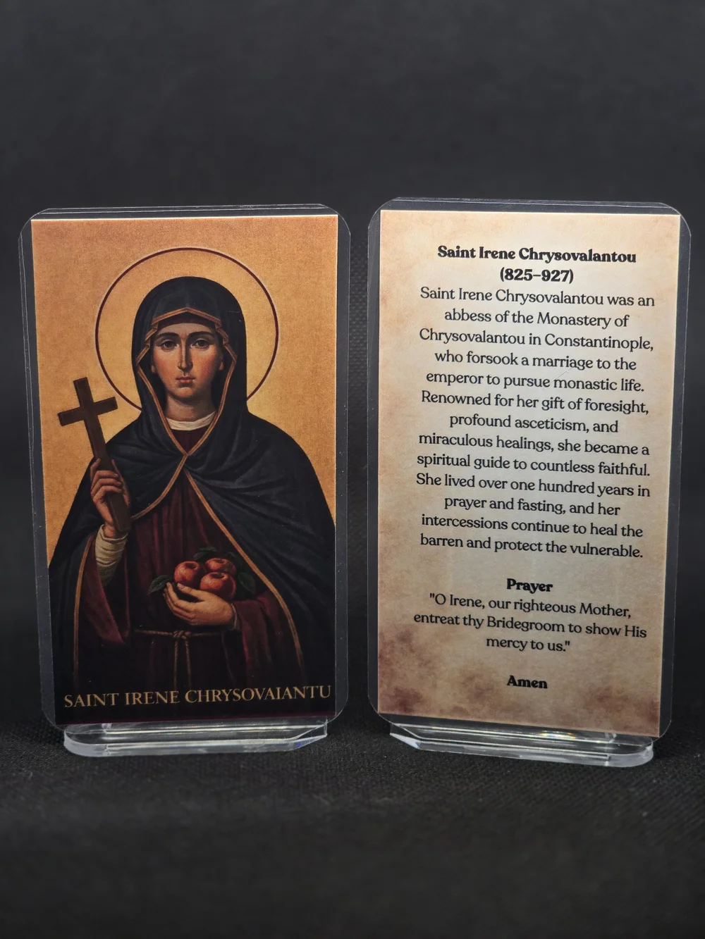 Saint Irene Chrysovalantou Prayer Card
