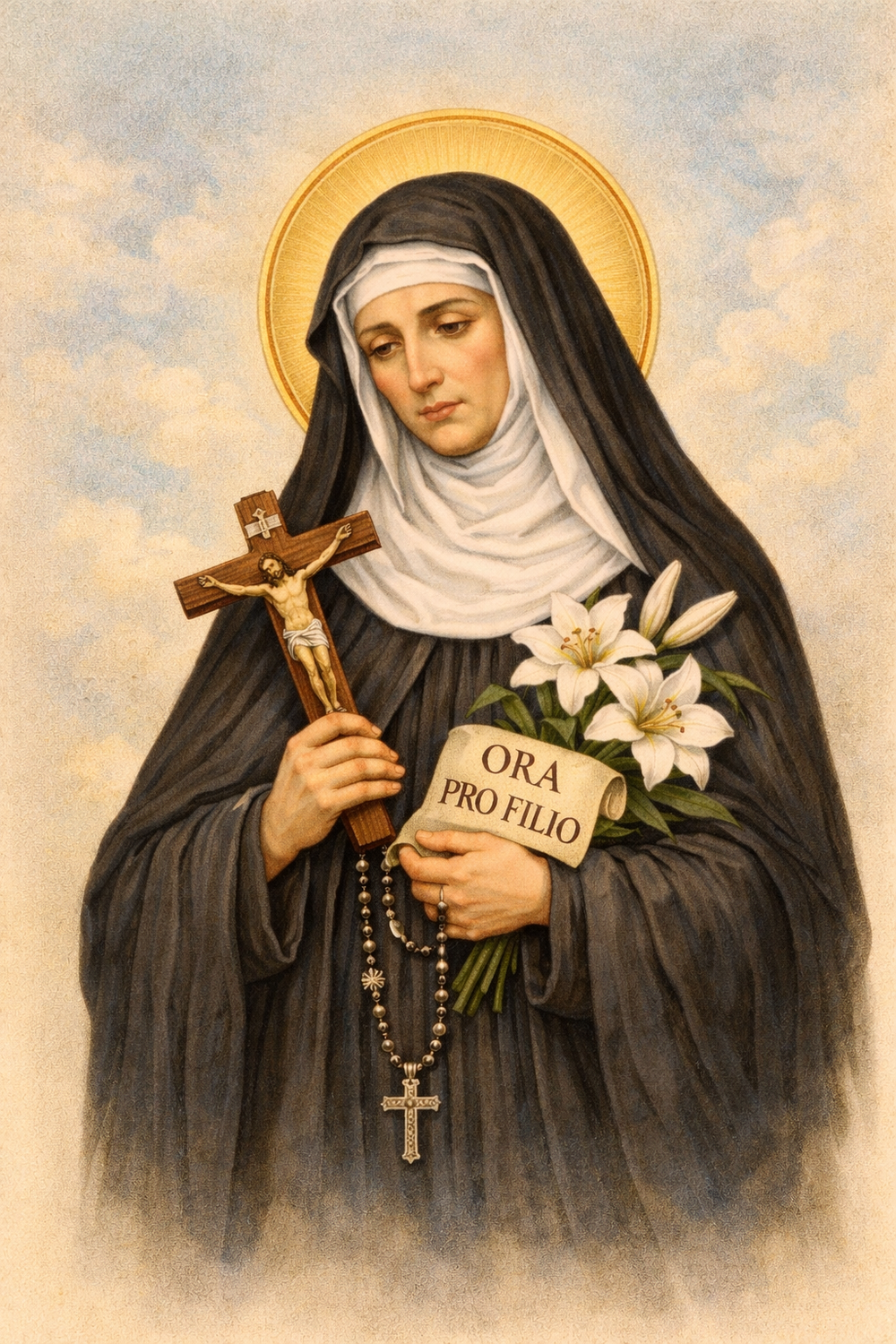 Saint Monica Prayer Card — patron of difficult marriages and persevering wives
