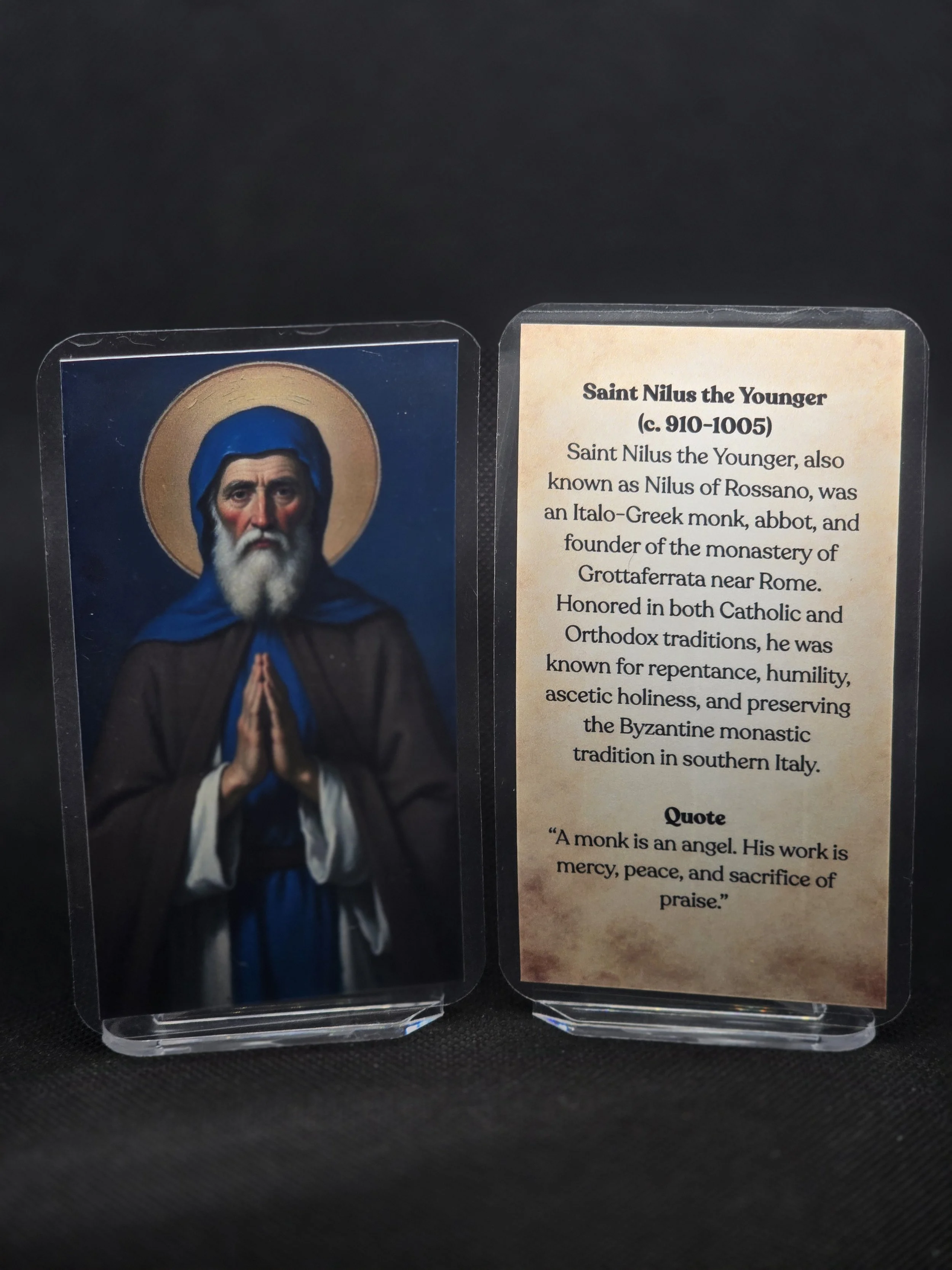 Saint Nilus the Younger Prayer Card – Patron for Spiritual Burnout, Discernment in Life Decisions & Inner Peace