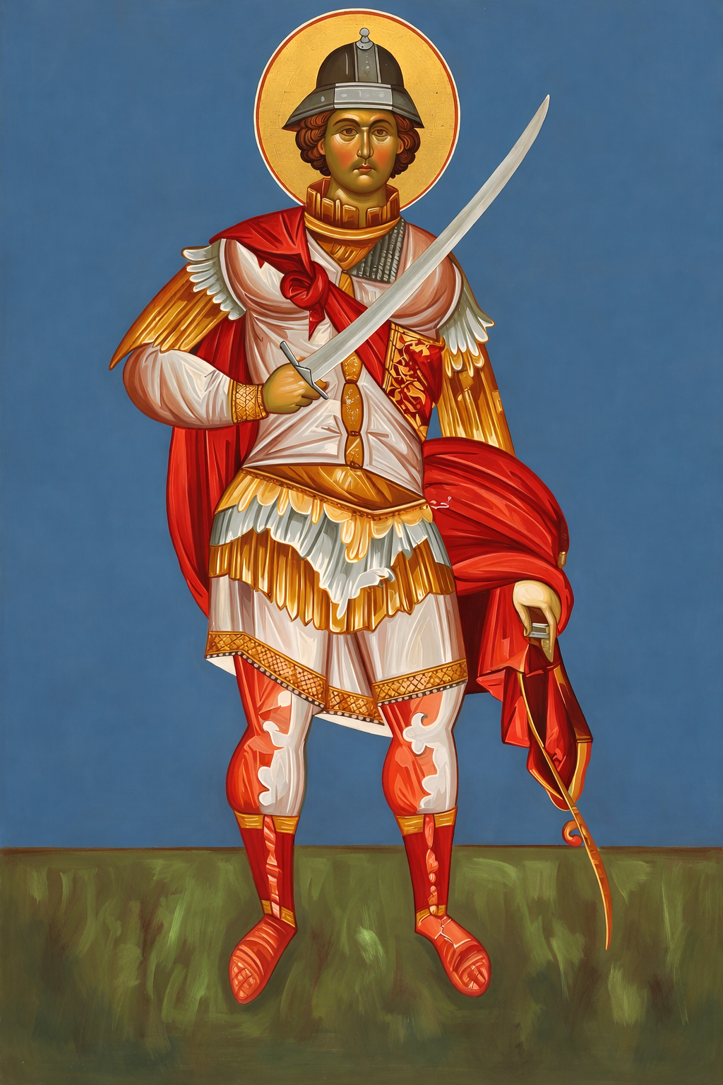 Saint Philopater Mercurius (Abu Sefein) Prayer Card – Patron for Spiritual Protection, Courage in Fear & Strength Through Spiritual Warfare