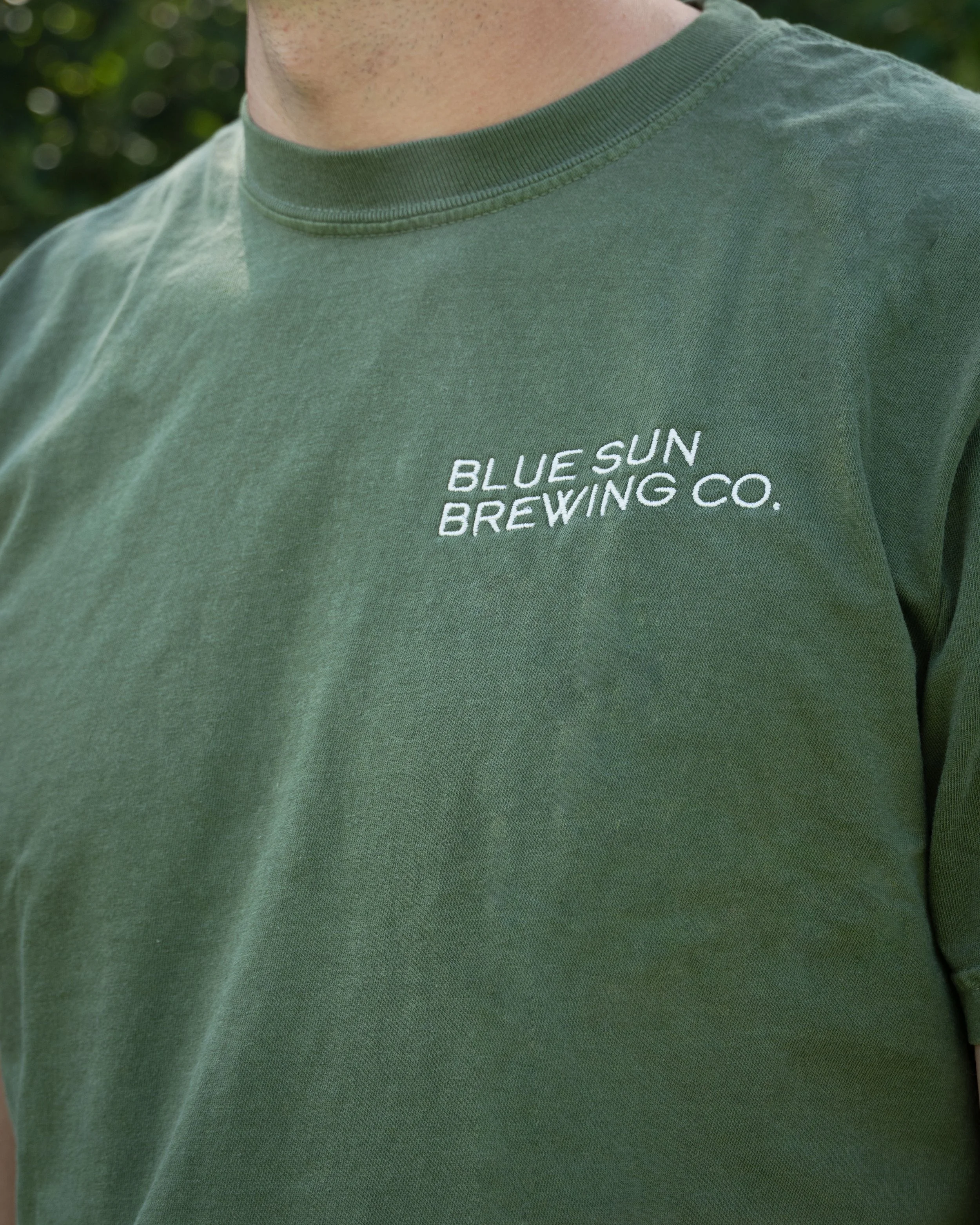 Green Embroidered Wave Tee