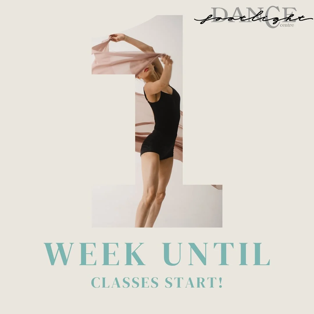One week countdown begins! We can&rsquo;t wait to welcome new and returning dancers into the studio!