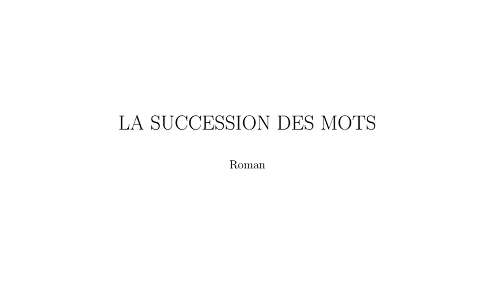La succession des mots