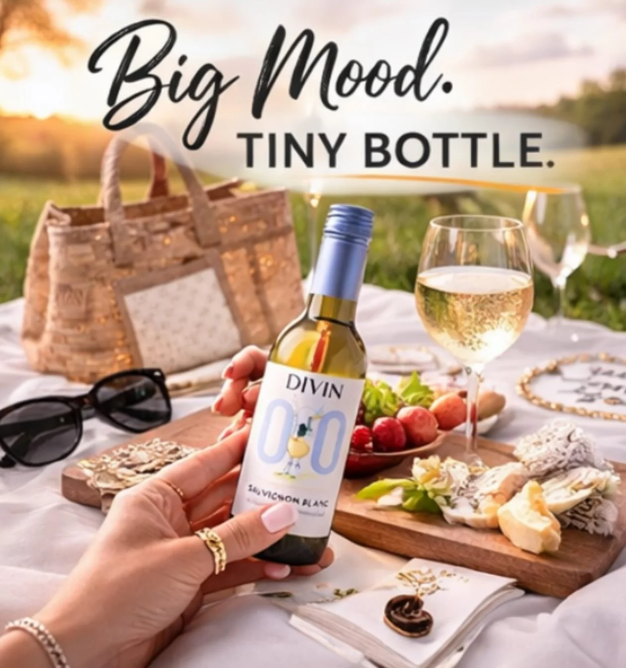 Okay but&hellip; who shrunk the wine?! 🍷😂

Meet your new favorite little luxury &mdash; mini bottles of DIVIN 0.0 in Sauvignon Blanc.

Perfect for:
✨ A solo soak in the tub
✨ Girls&rsquo; night &ldquo;just one glass&rdquo; energy
✨ Travel
✨ Trying 