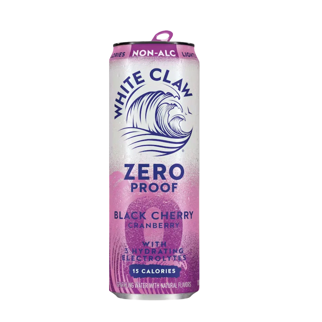 White Claw Zero Proof Black Cherry Cranberry
