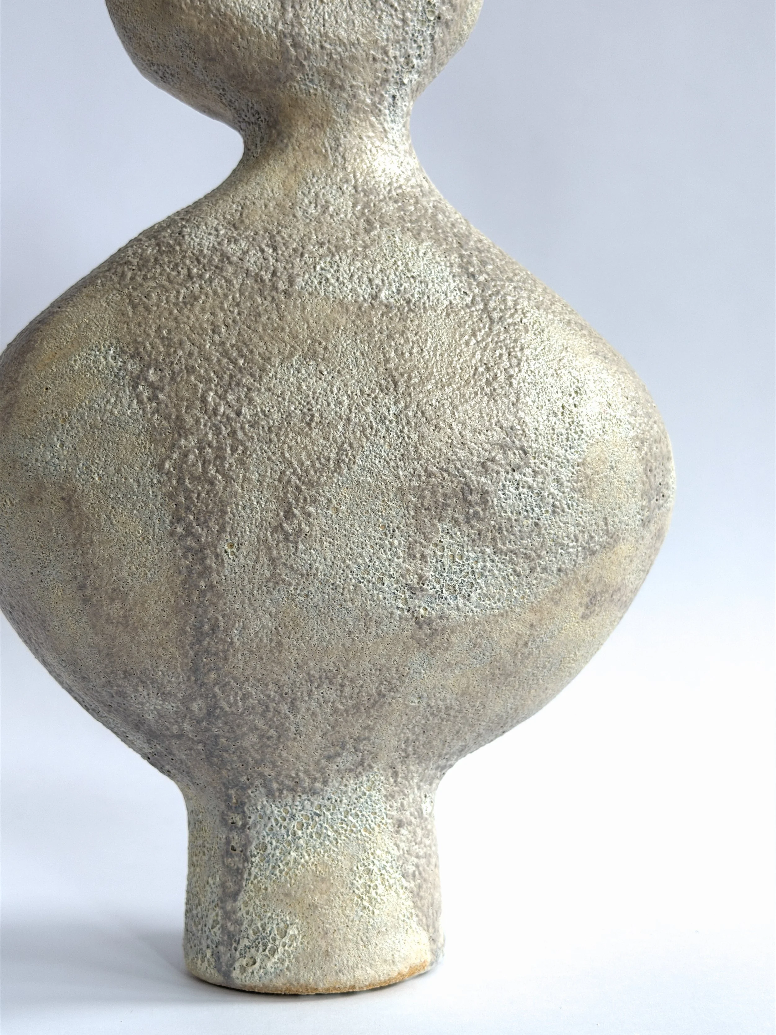 Dancers Vase Set: of rounded forms caught mid-motion, rising to looped openings, a sculptural ceramic vase set by Anastasia Babenko