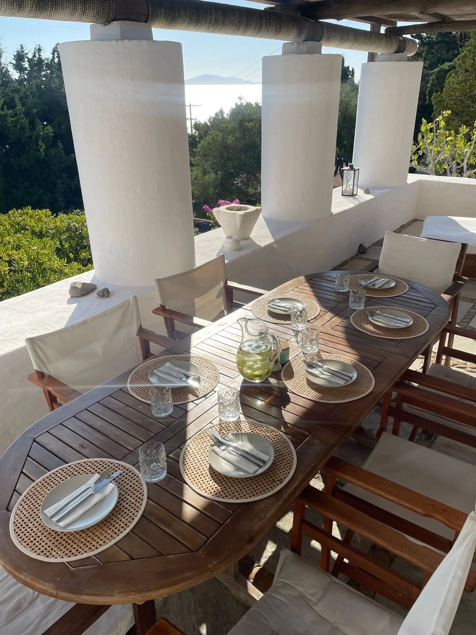 Private chef serving guests in Mykonos villa