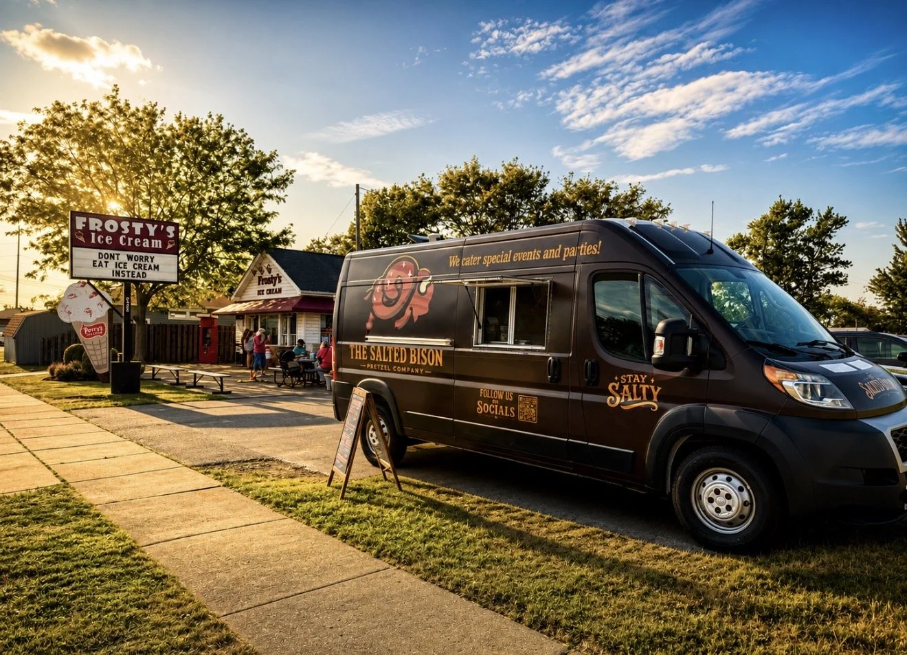 The Salted Bison pretzel food truck.