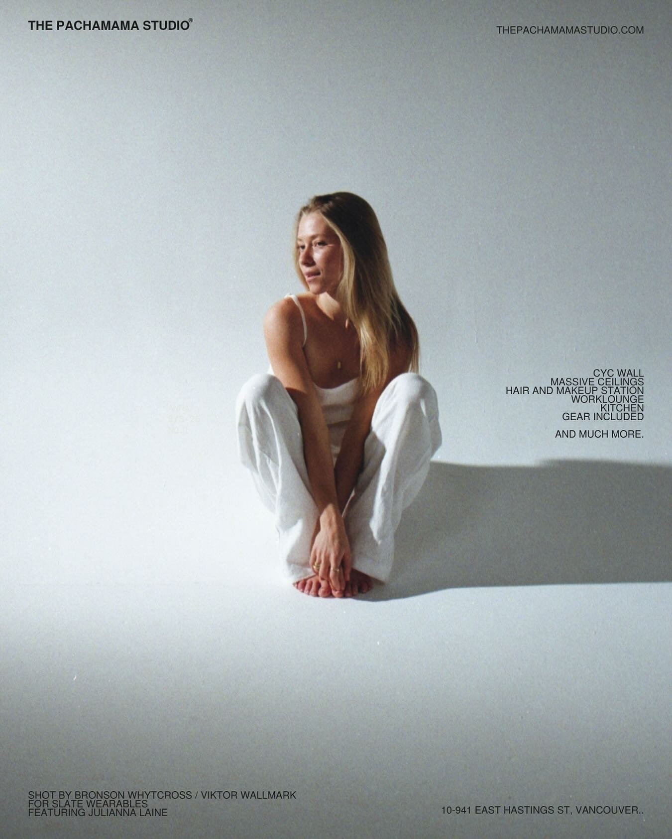 Nothing like a white backdrop, shot on film 🤍

Featuring @juliannalaine for @slatewearables 
Shot by @bronsonwhytcross
BTS @viktorwallmark

#ThePachamamaStudio