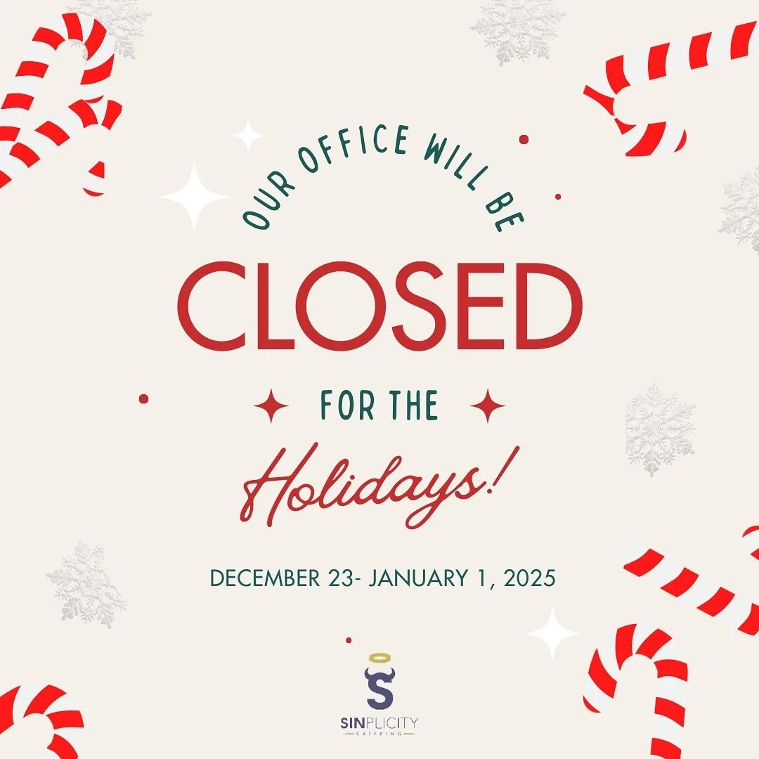 We want to take a moment to thank you SO MUCH for your continued support throughout the year. As we celebrate this joyous season, our office will be closed from Dec 23rd to Jan 1st. We will reopen and be ready to serve you again on Jan 2nd! 

We wish
