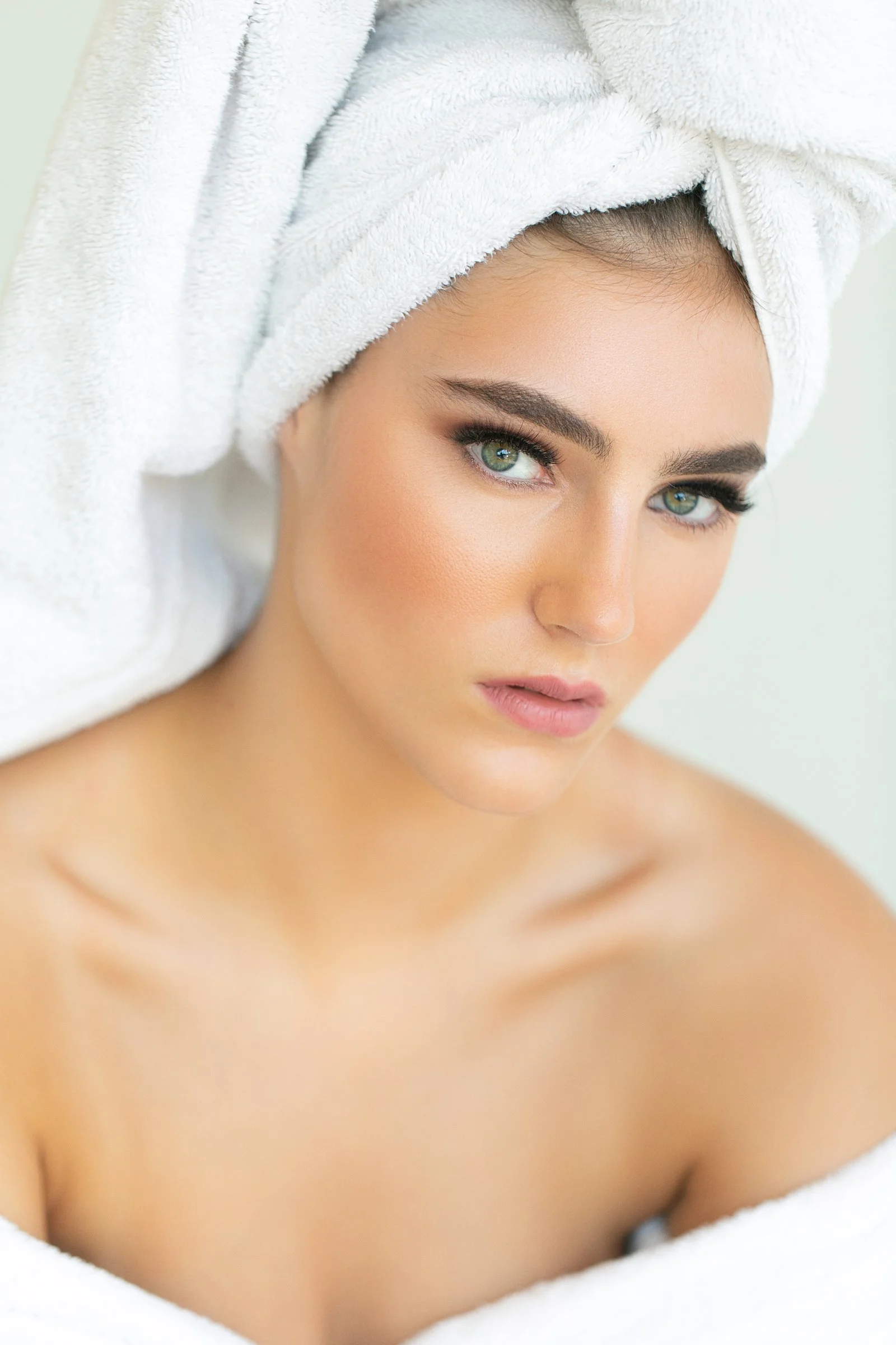 Woman posing confidently during Houston boudoir portrait session