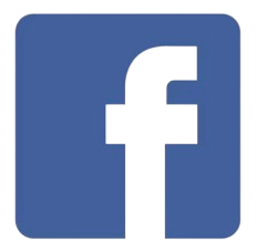 Facebook logo with white lowercase 'f' on a blue square background