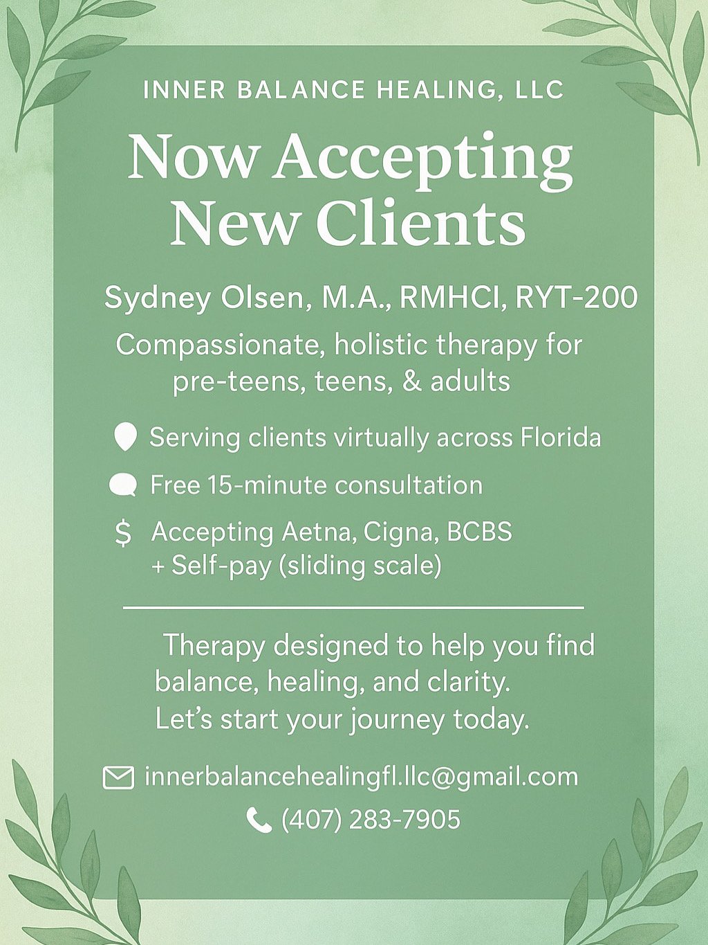 Now accepting new clients!