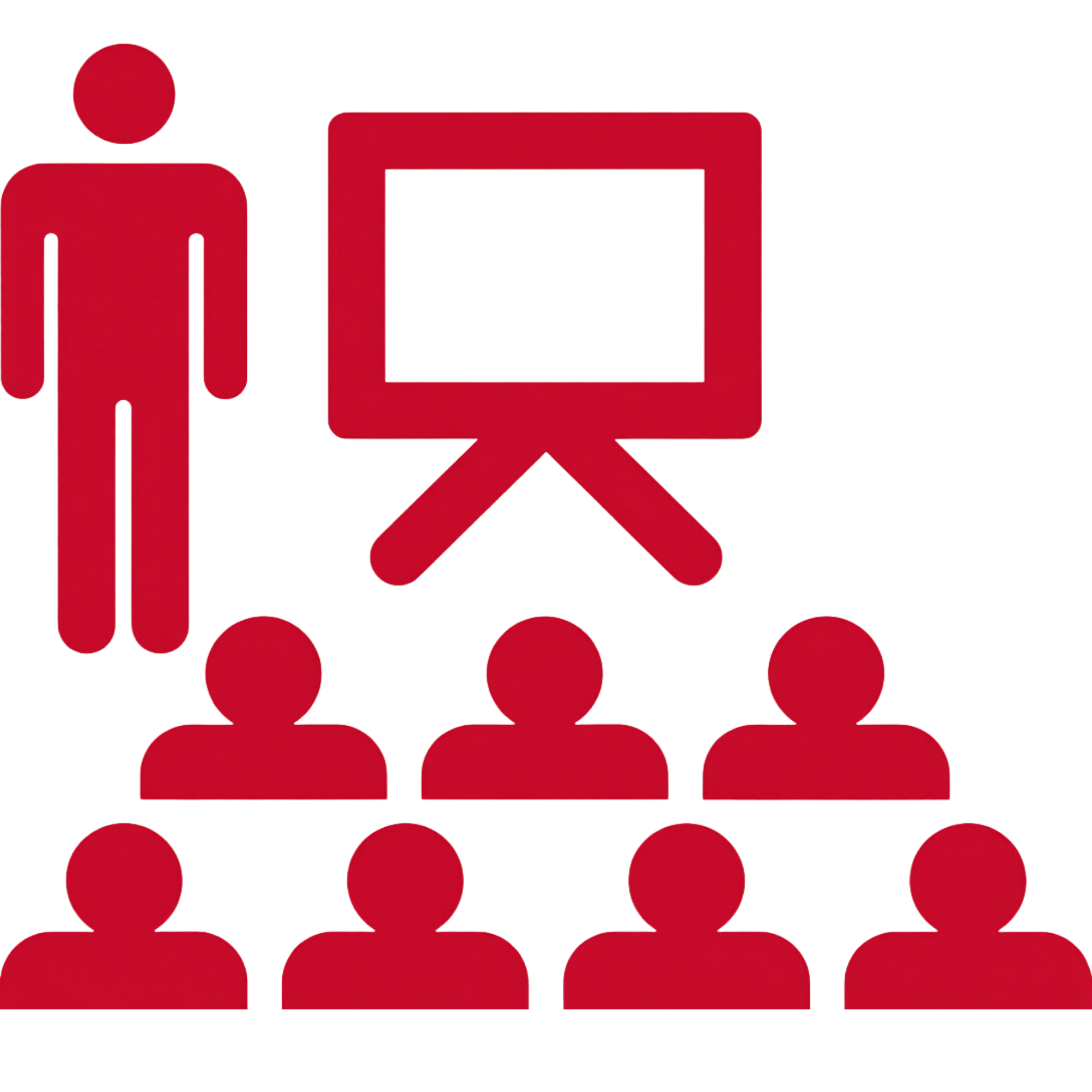 Empty presentation screen on a tripod stand