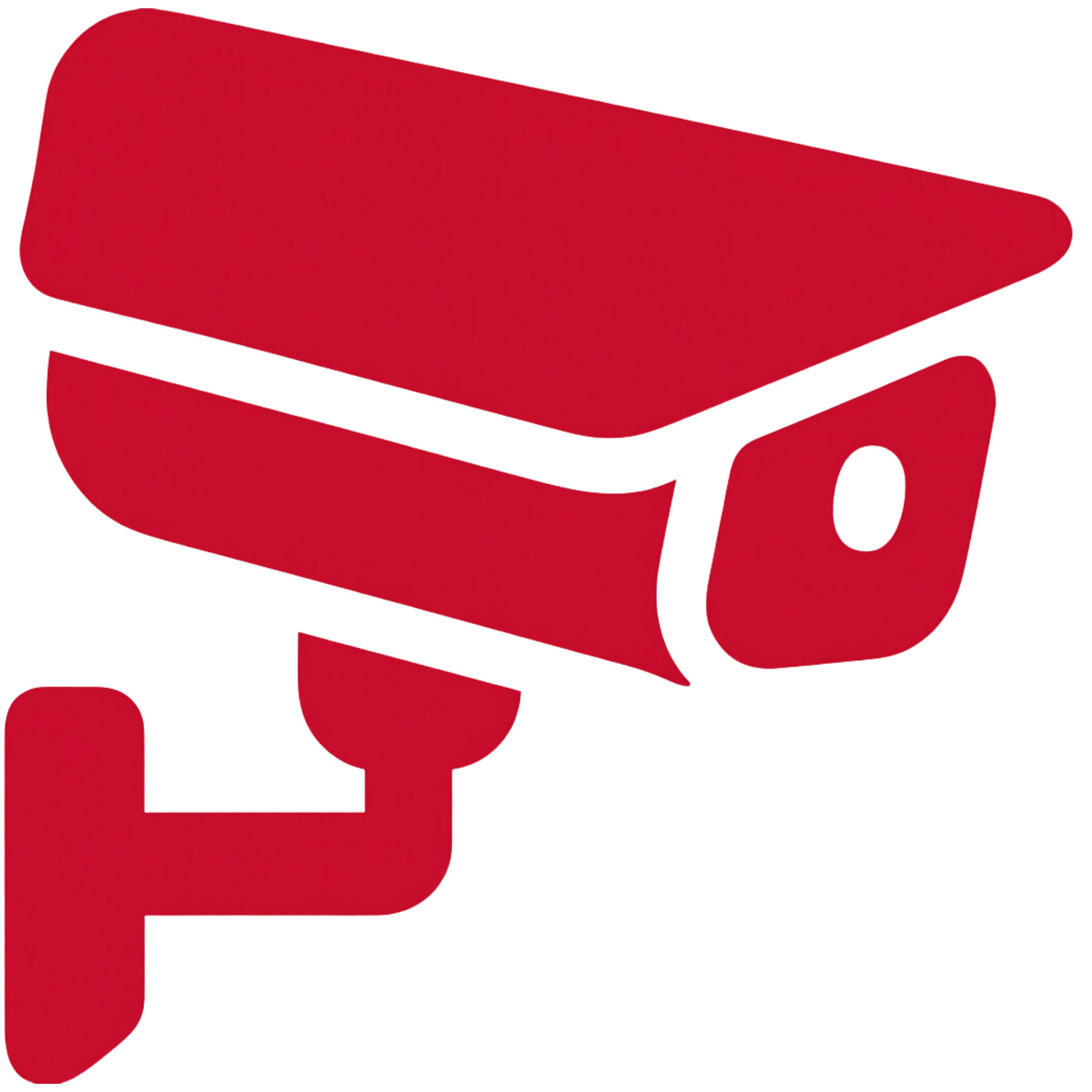 White security camera mounted on a wall