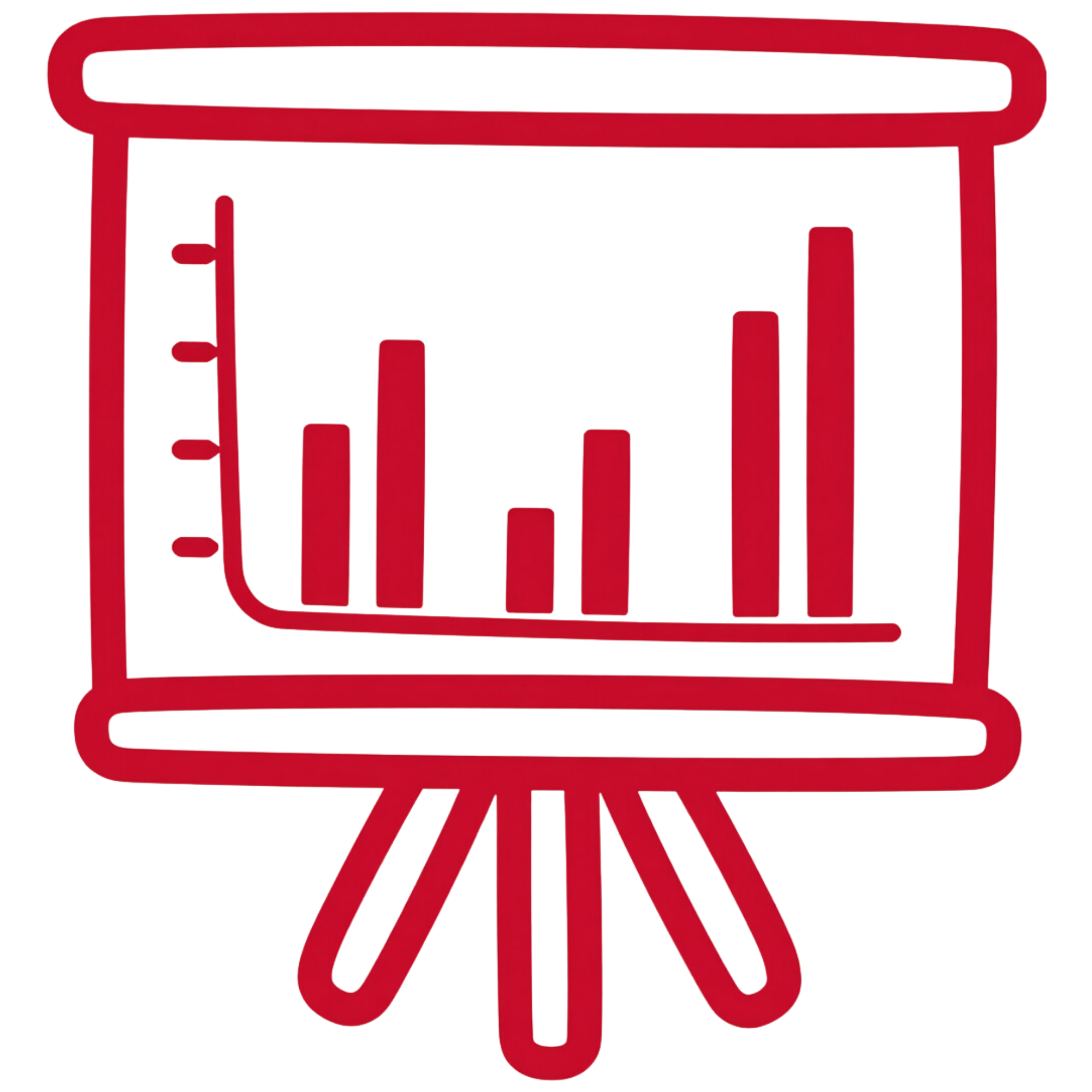 Bar chart on a presentation easel