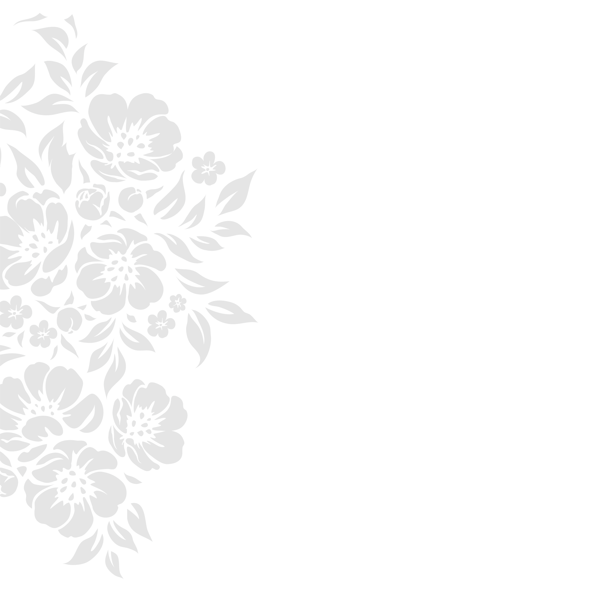 Black background with a floral outline of flowers and leaves on the left side.