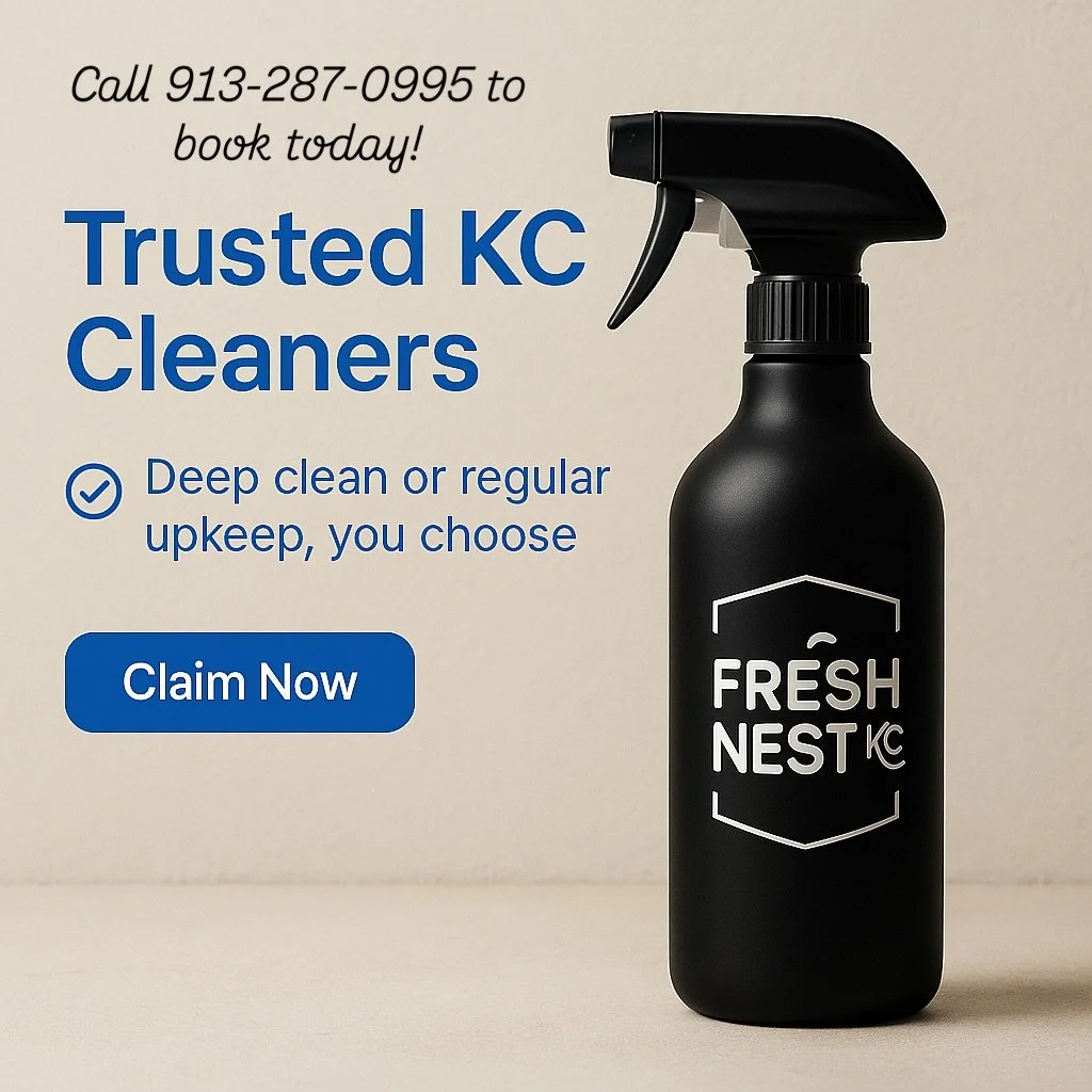✨ Fresh Nest, Fresh Start ✨
New to FreshNestKC? Your first cleaning is only $25/hr! 🧼🏡

Let us take care of the mess so you can enjoy more of what you love. Whether it&rsquo;s a deep clean or just a fresh reset, we&rsquo;ll leave your space spotles
