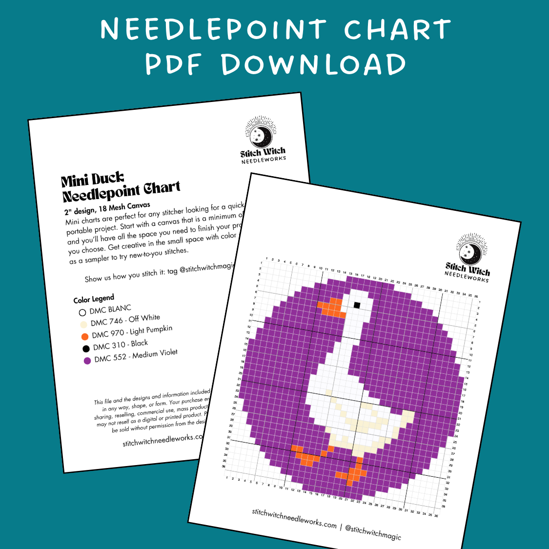 Duck Needlepoint Mini Chart