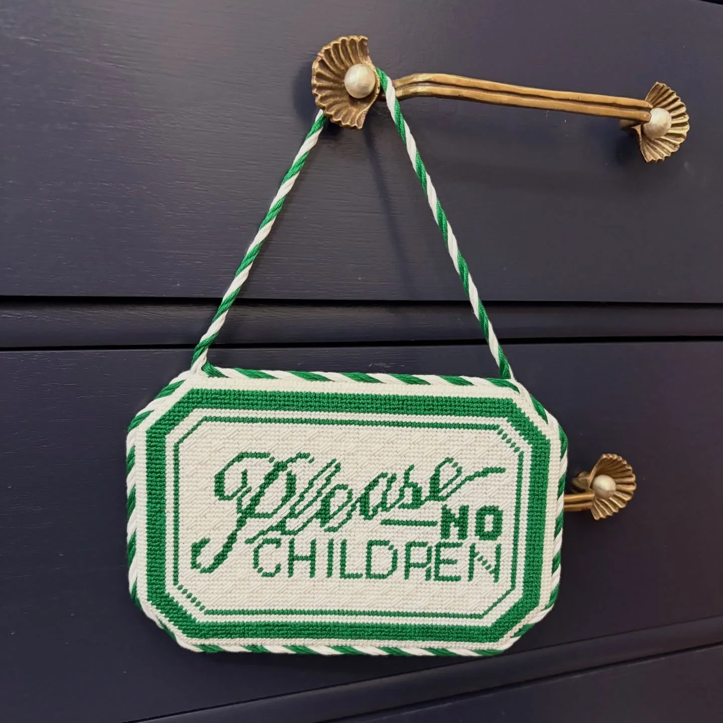 Delivered this @melissasmrekar for @lycettedesigns hanging sign to @bitchesgetneedlepointstitches this weekend. Raise your hand if this is how you feel as winter breaks are ending&hellip; #needlepointfinisher