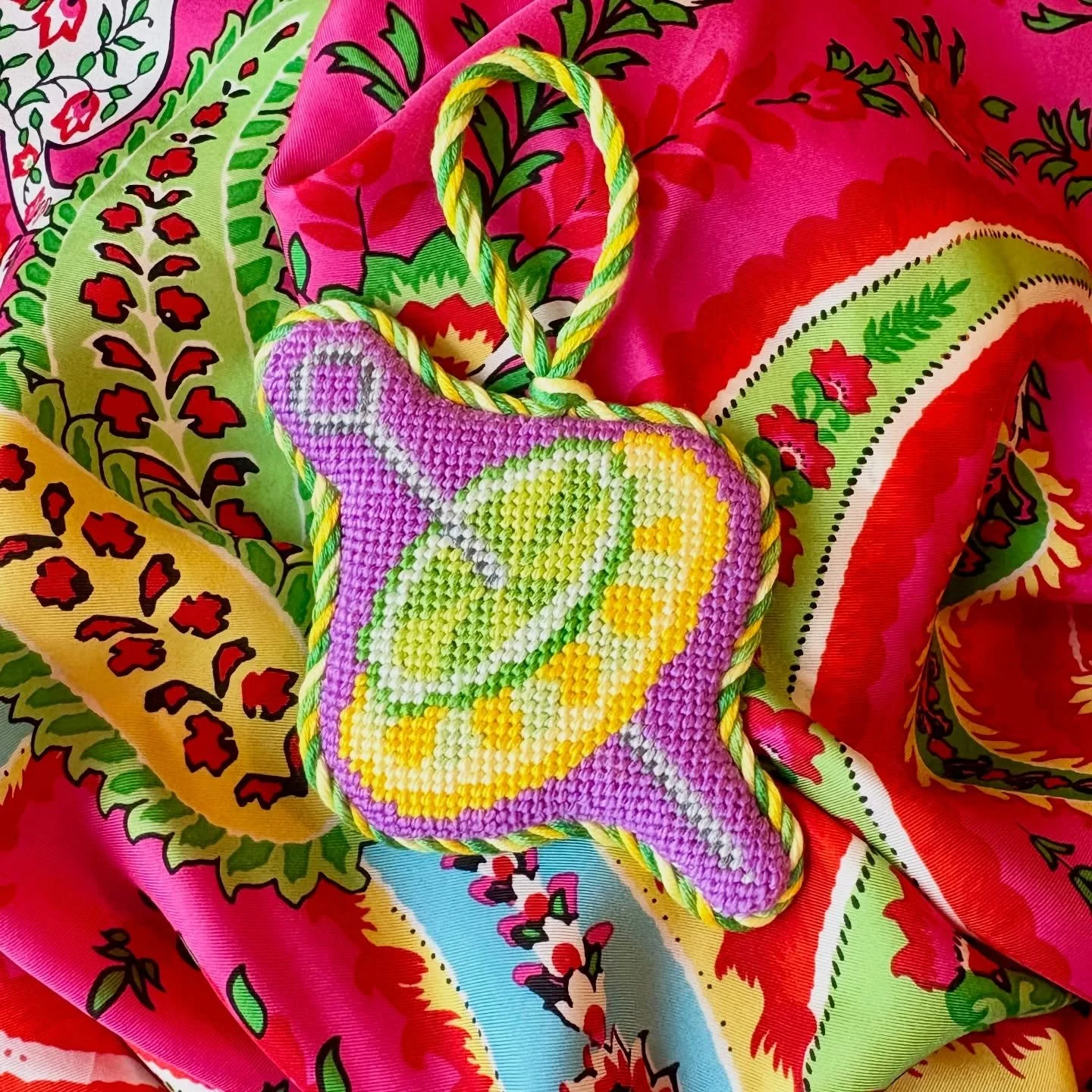 A gem of a Finish for @bitchesgetneedlepointstitches - canvas is @whatagem.ndlpt for @lycettedesigns an I&rsquo;ve gotta say it was a treat to hold something colorful and fun in my hands in the midst of a heavy world. Thank you for letting me finish 